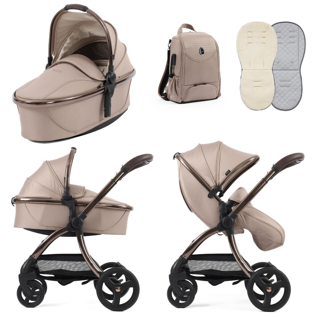 Egg 3 Stroller and Carrycot Special Edition - Houndstooth Almond 1