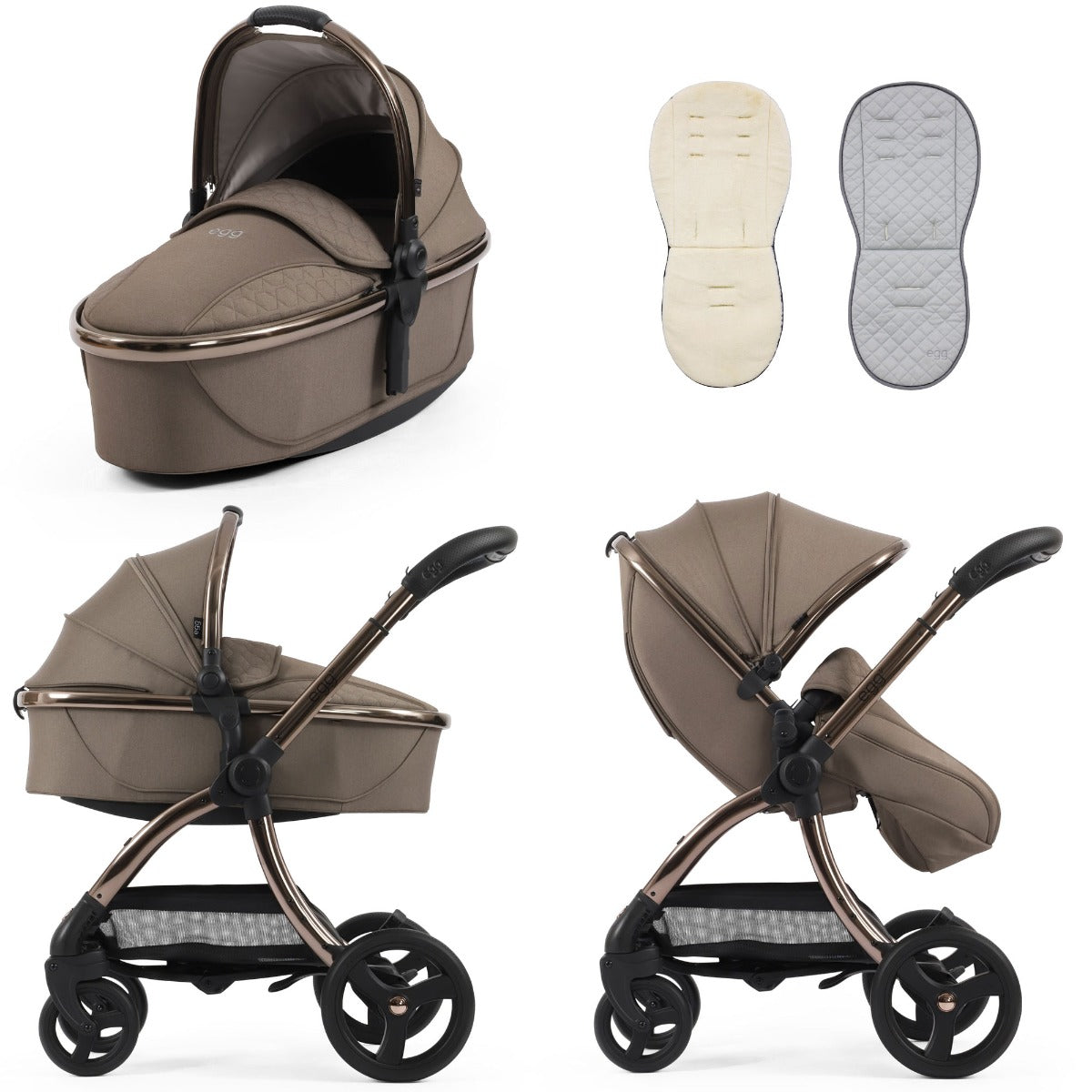 Egg 3 Stroller and Carrycot - Mink 1