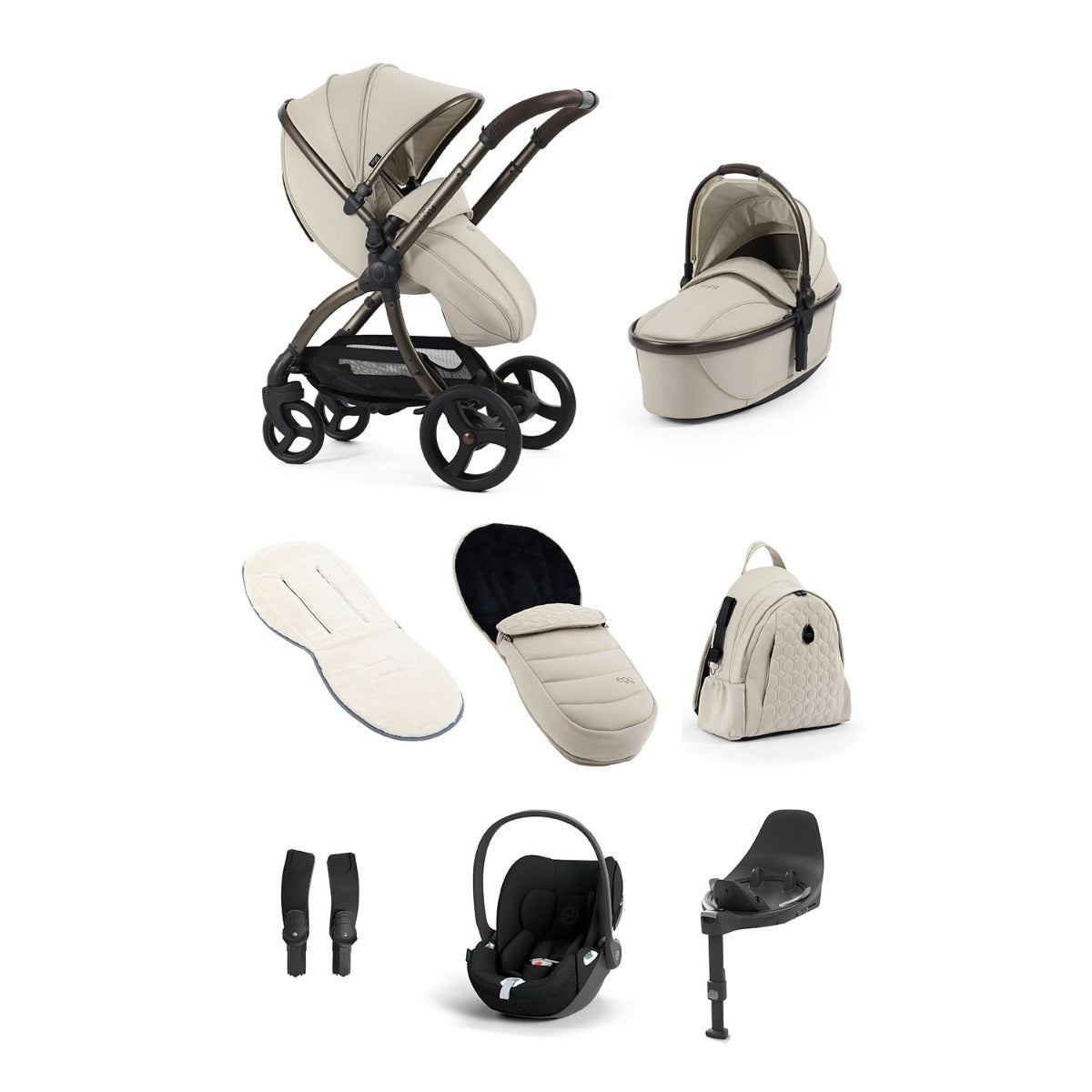 Egg 3 Luxury Cybex Cloud T i-Size Travel System Bundle - Cashmere 1