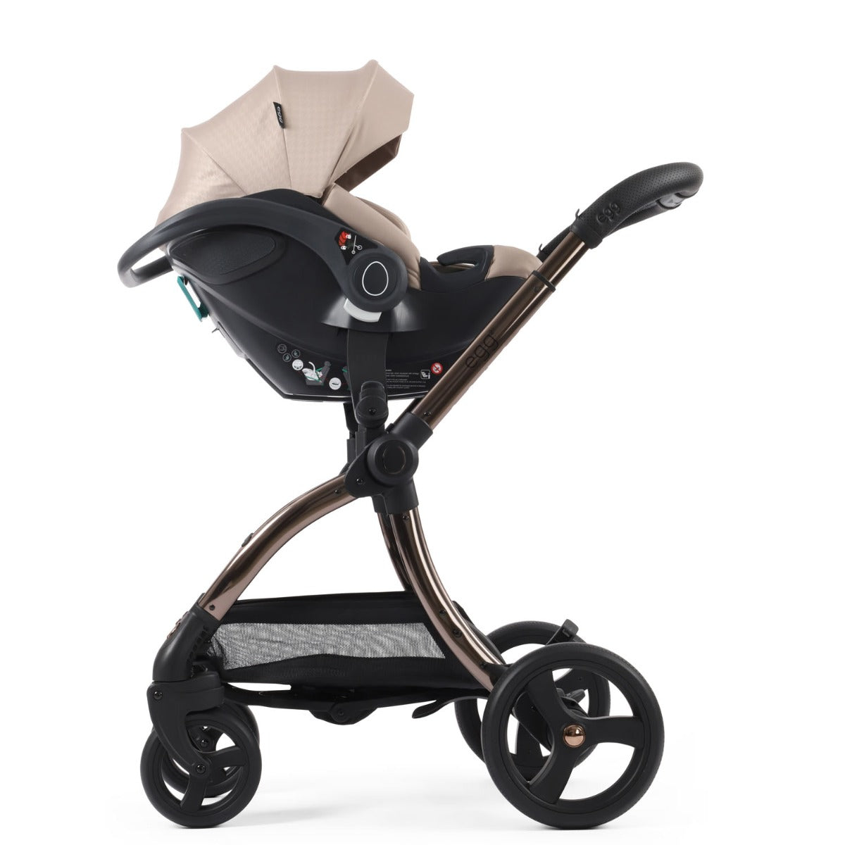 Egg 3 Luxury Shell i-Size Special Edition Travel System Bundle - Houndstooth Almond 37