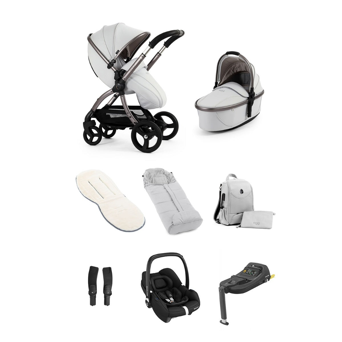 Egg 3 Luxury Maxi-Cosi Cabriofix Special Edition i-Size Travel System Bundle - Houndstooth Silver 1