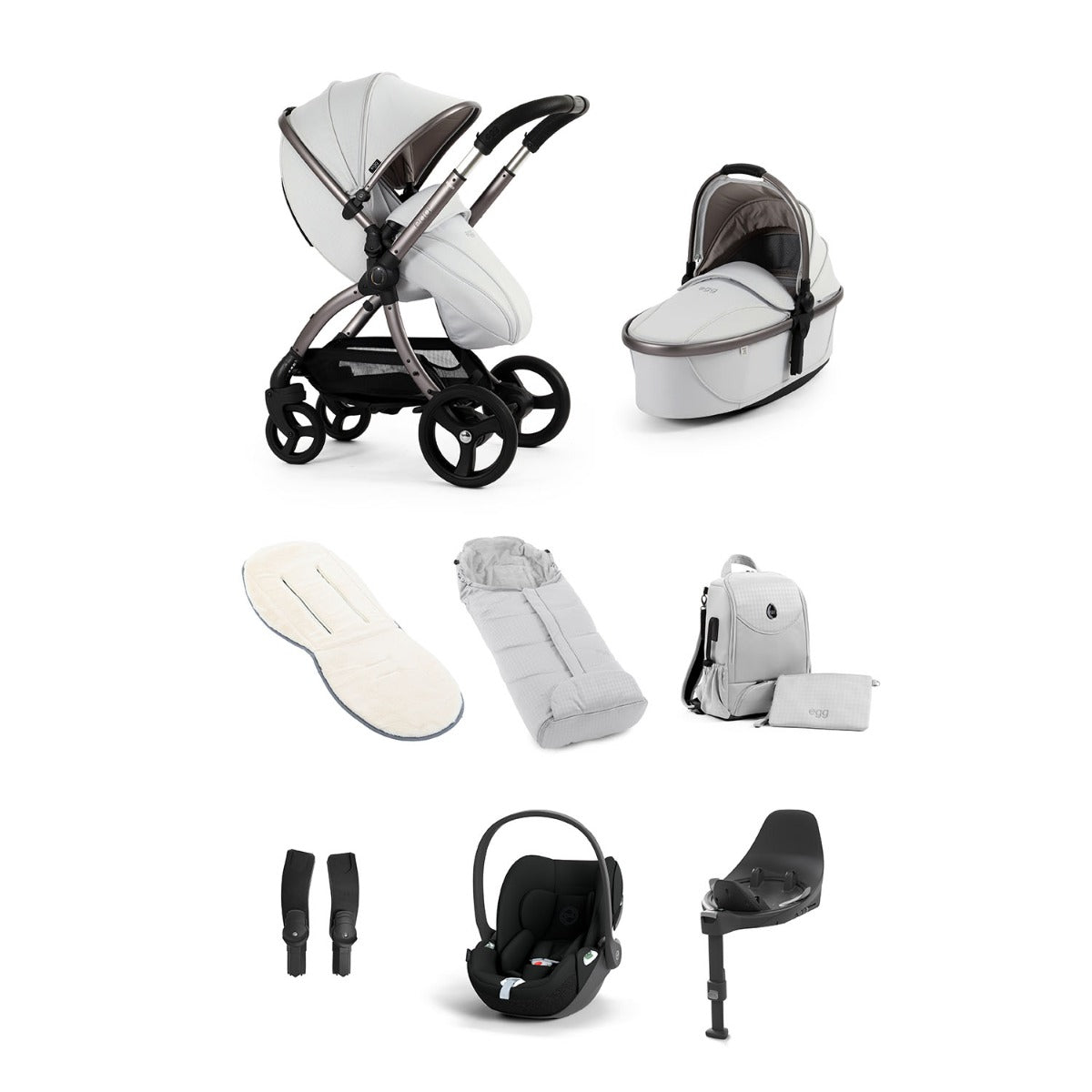 Egg 3 Luxury Cybex Cloud T i-Size Special Edition Travel System Bundle - Houndstooth Silver 1