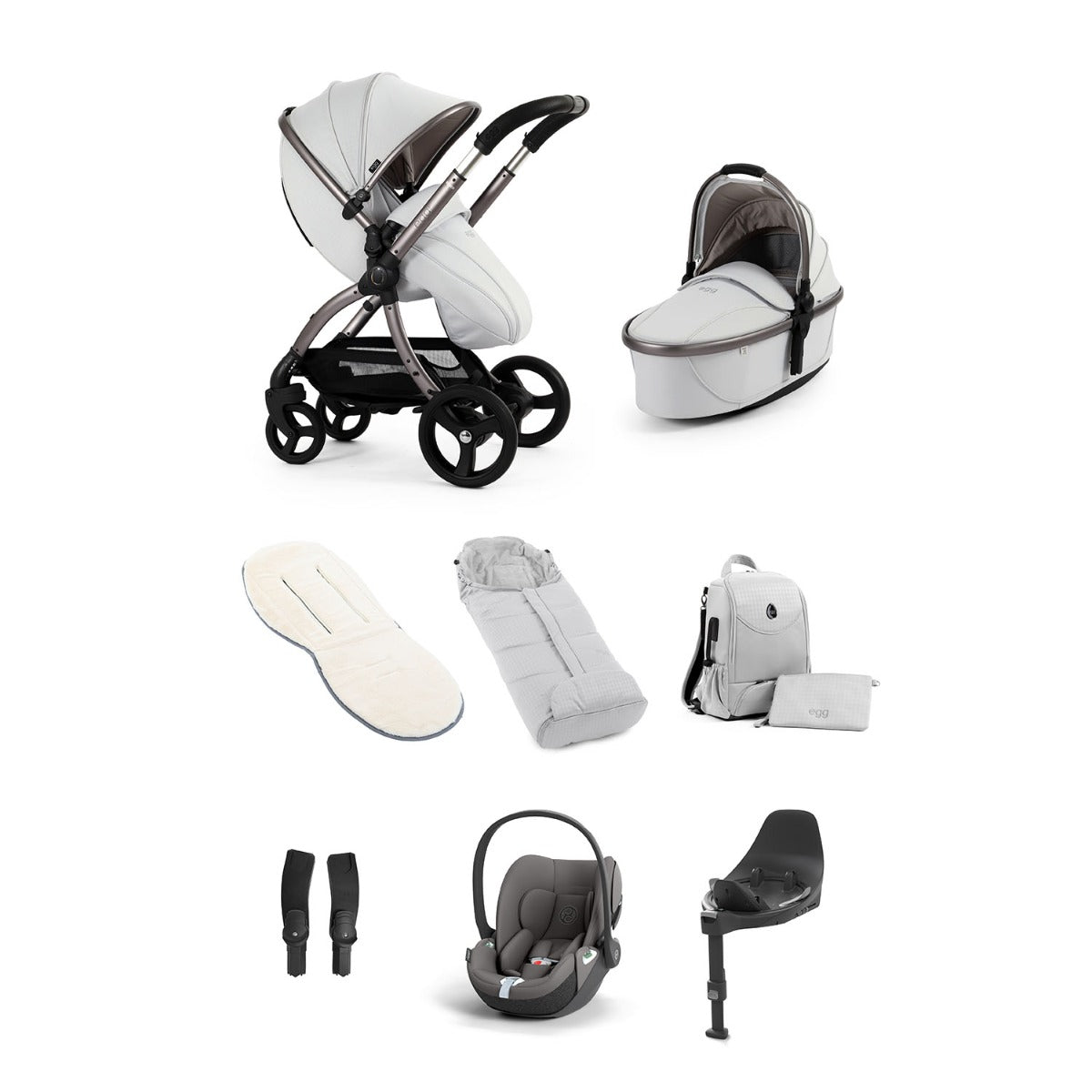 Egg 3 Luxury Cybex Cloud T i-Size Special Edition Travel System Bundle - Houndstooth Silver 12