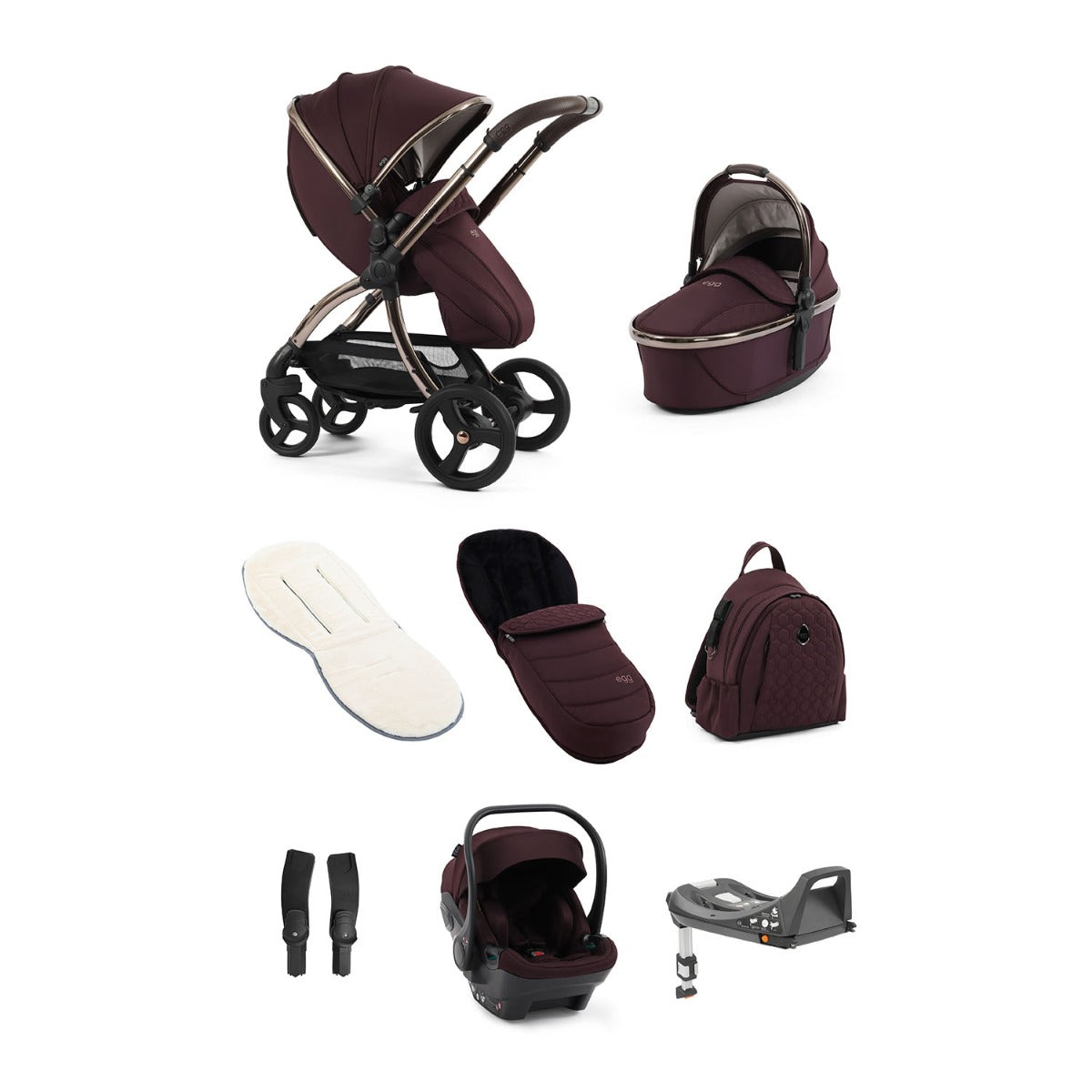 Egg 3 Luxury Shell i-Size Travel System Bundle - Mulberry 1