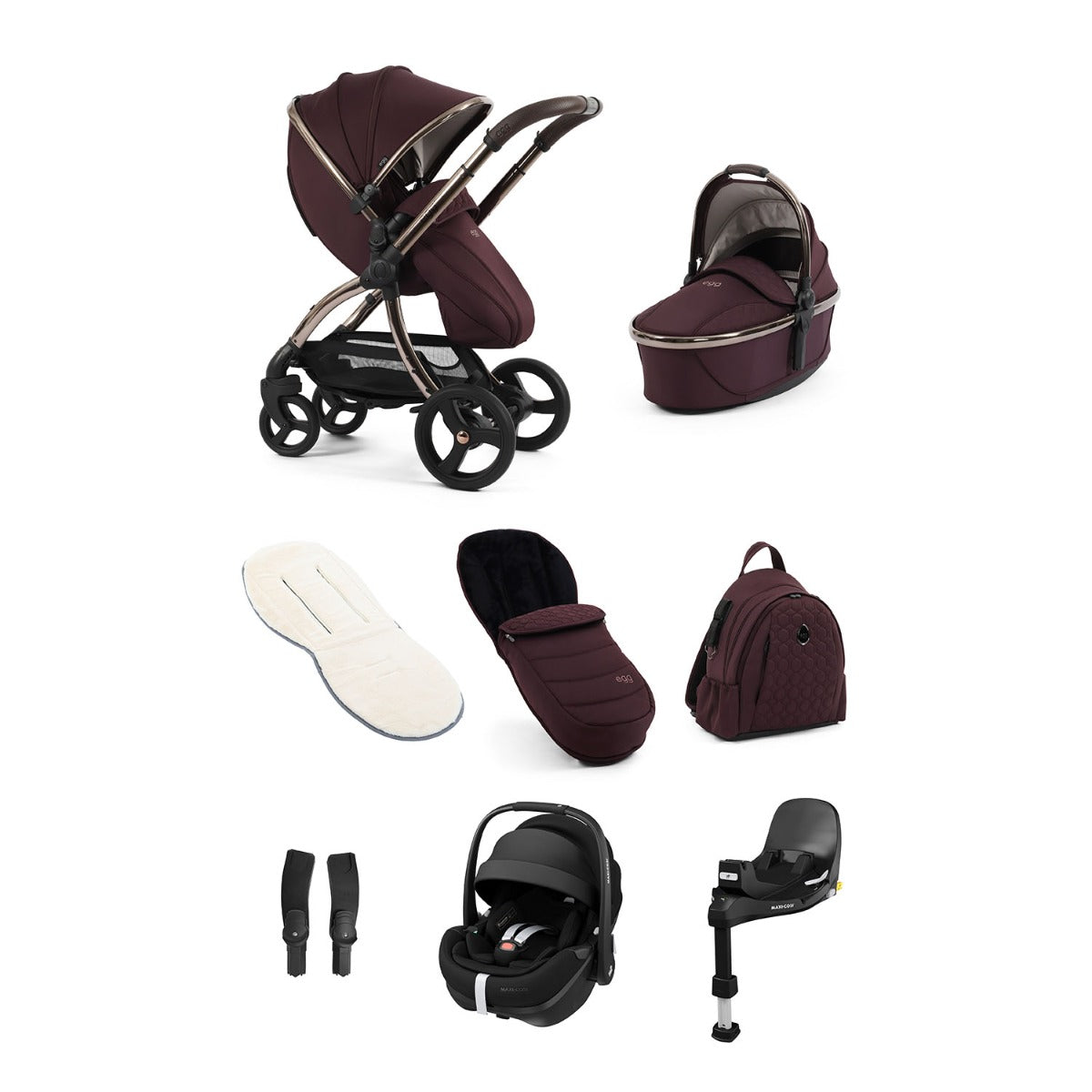 Egg 3 Luxury Maxi-Cosi Pebble 360 Pro2 i-Size Travel System Bundle - Mulberry 1