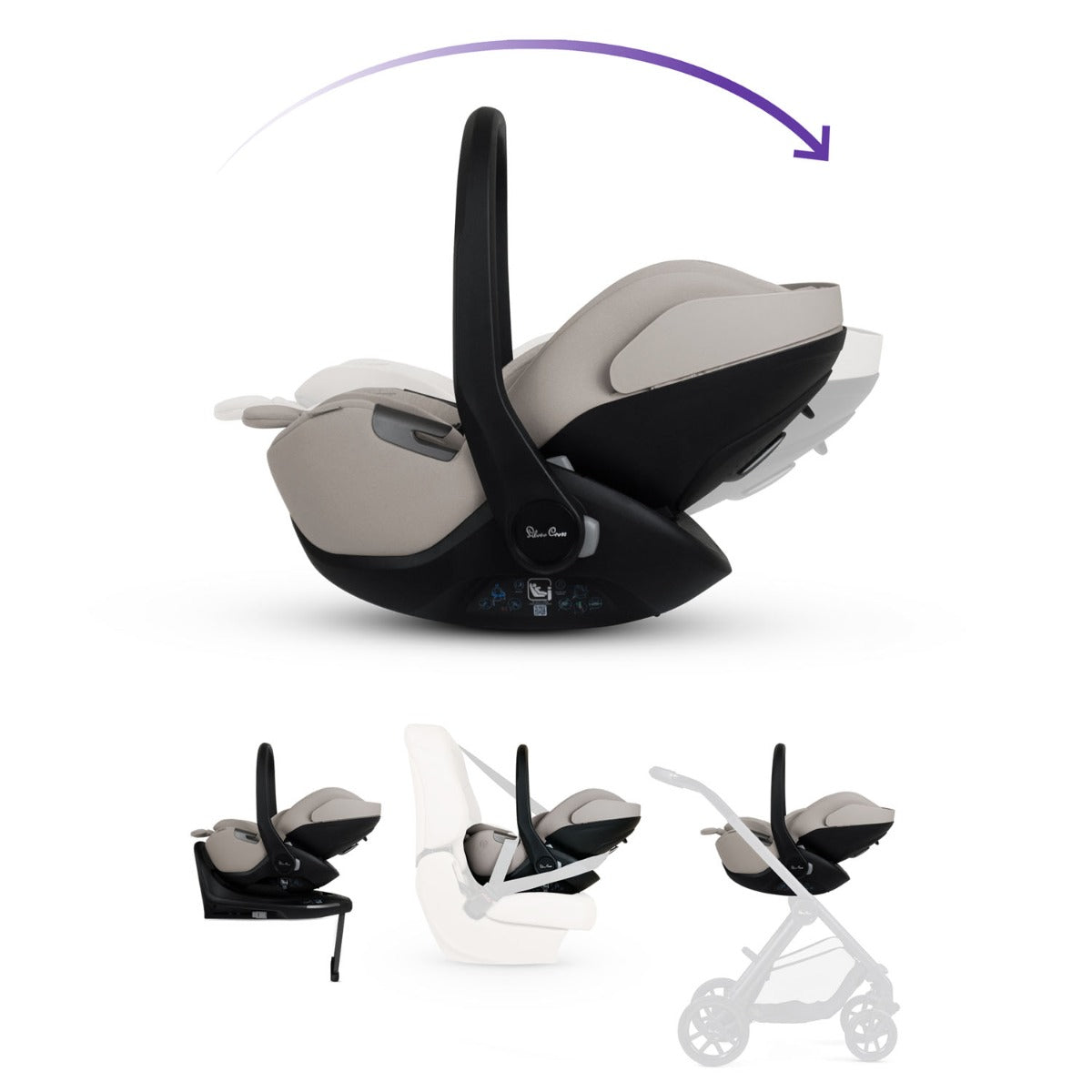 Silver Cross Glide Plus 360 Infant Car Seat & Base Plus 360 - Natural Taupe 12