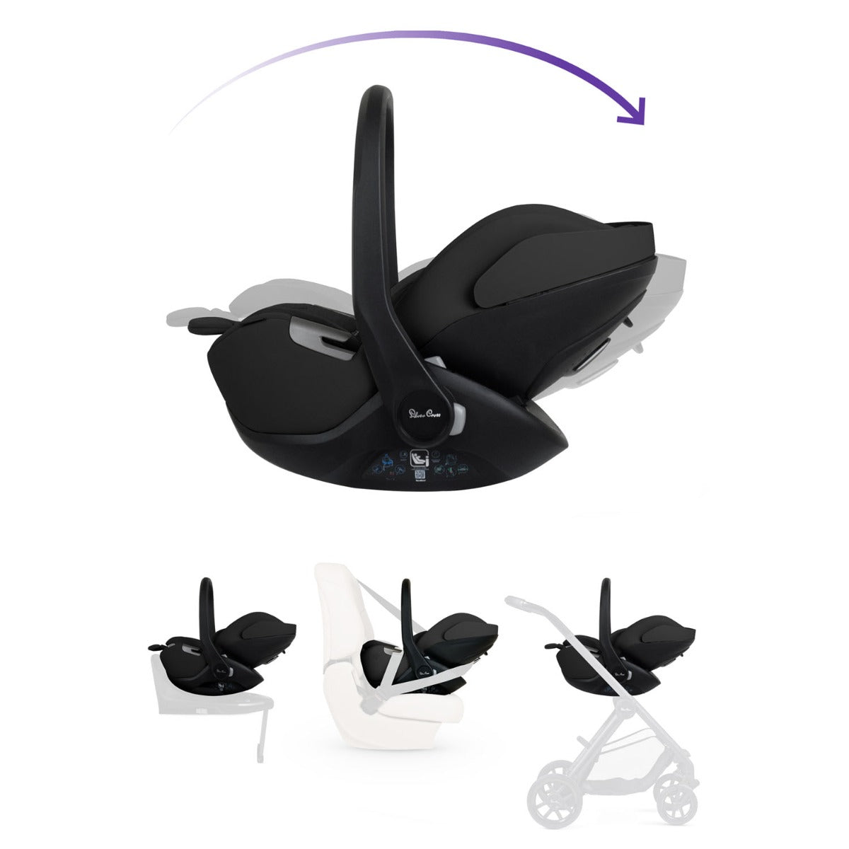 Silver Cross Glide Plus 360 Infant Car Seat - Iconic Black 12