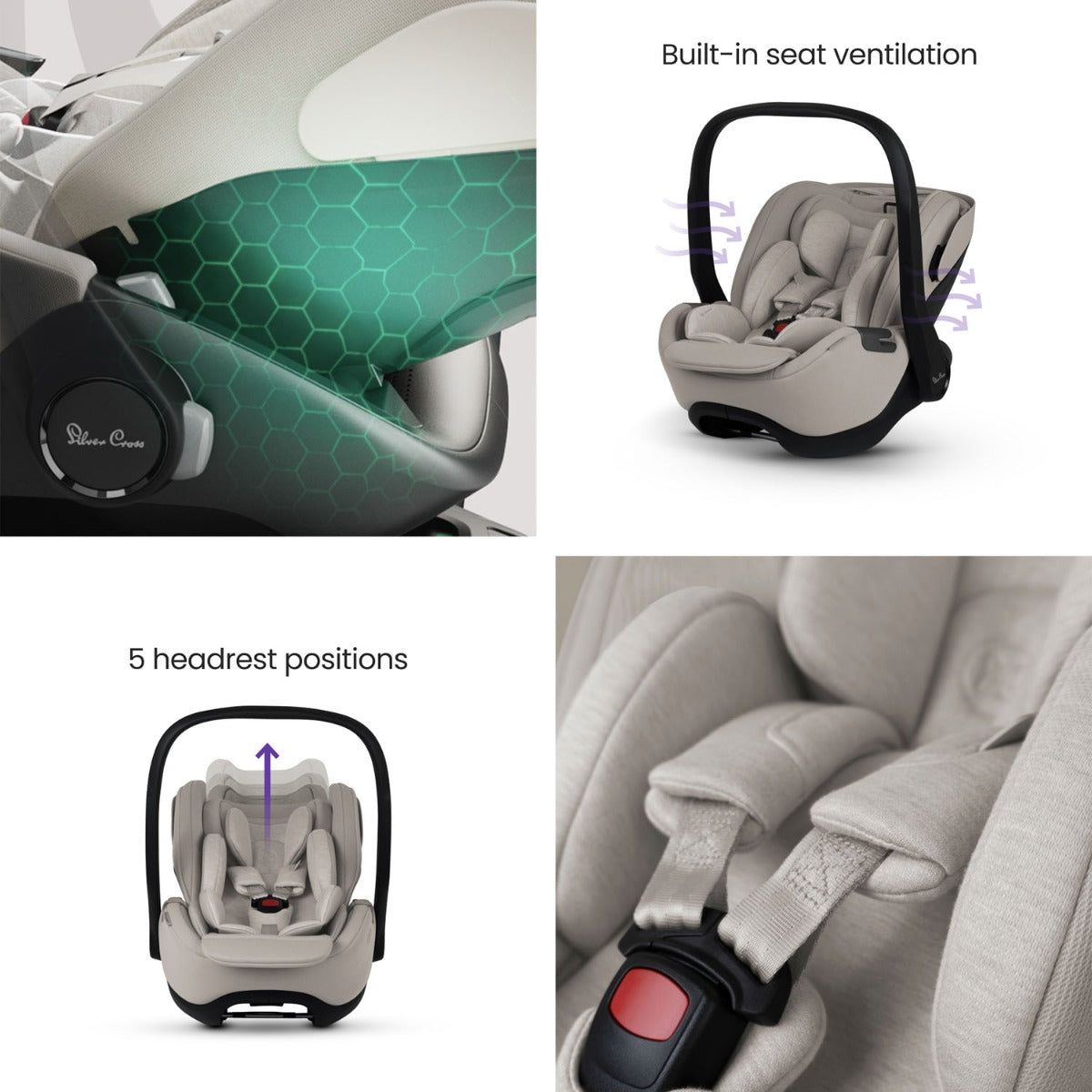 Silver Cross Glide Plus 360 Infant Car Seat - Natural Taupe 10