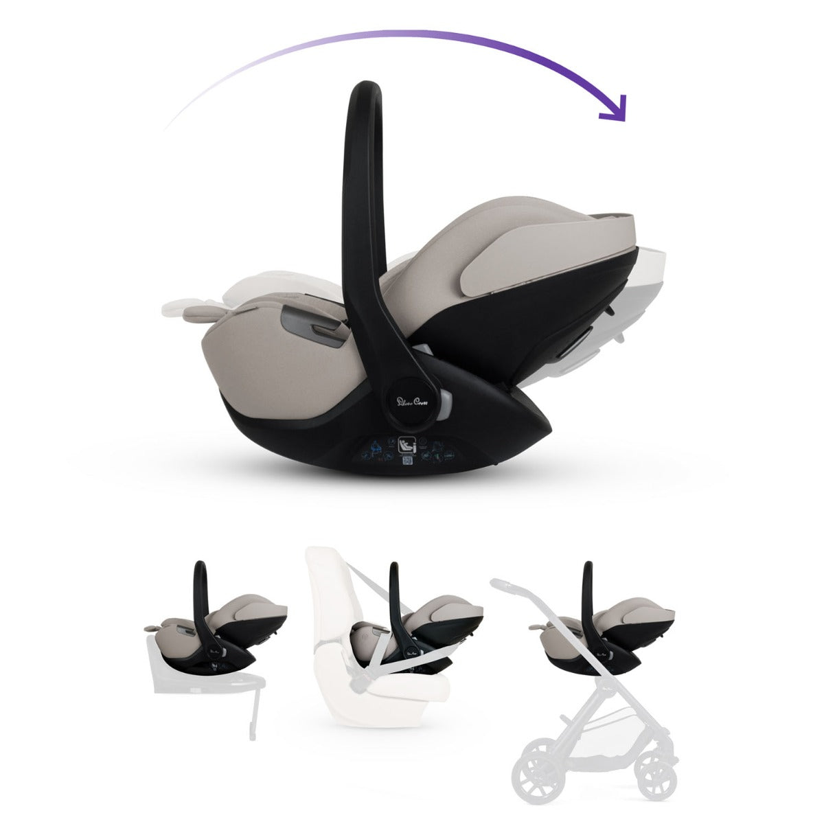 Silver Cross Glide Plus 360 Infant Car Seat - Natural Taupe 12