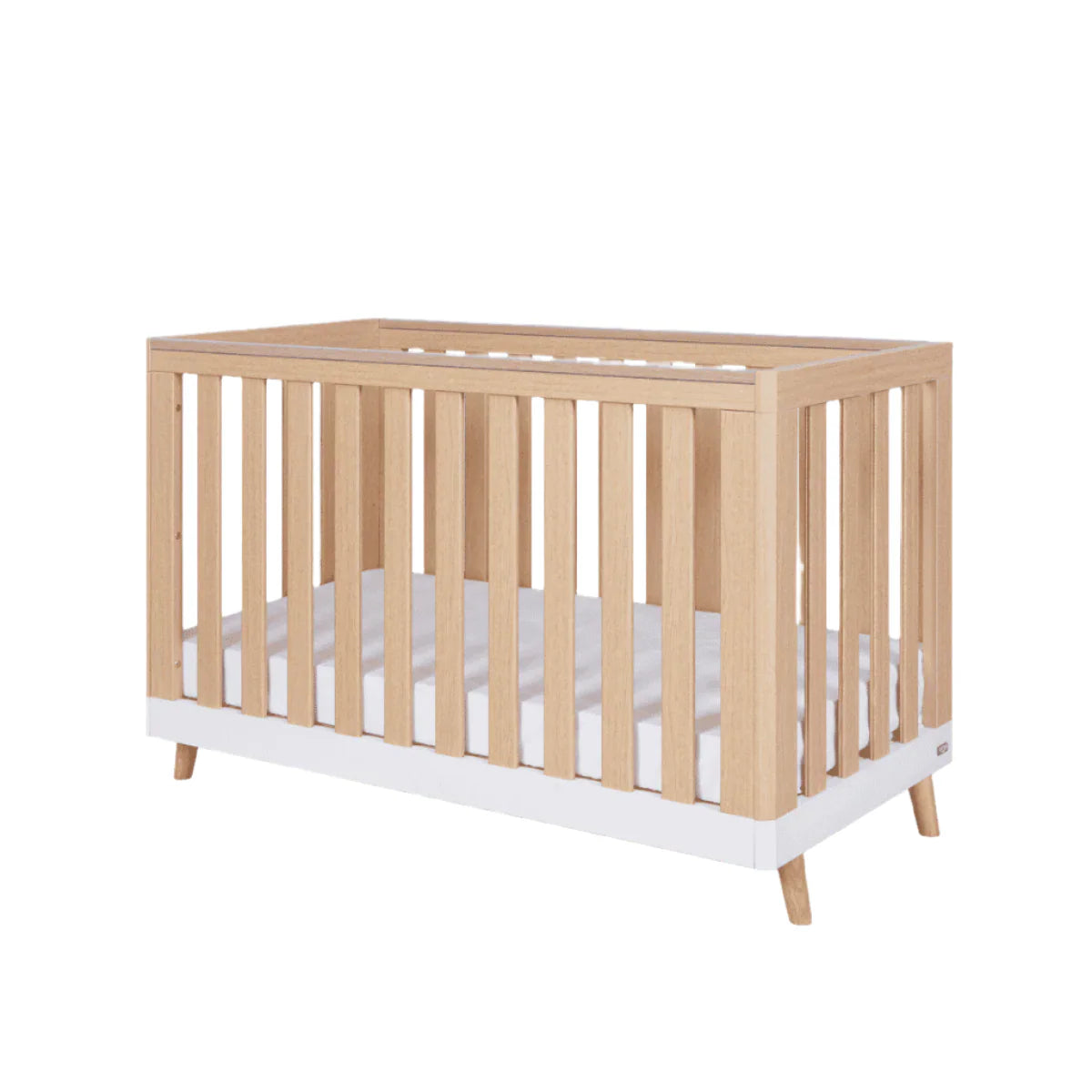 Tutti Bambini Hygge Mini Cot Bed - White/Light Oak