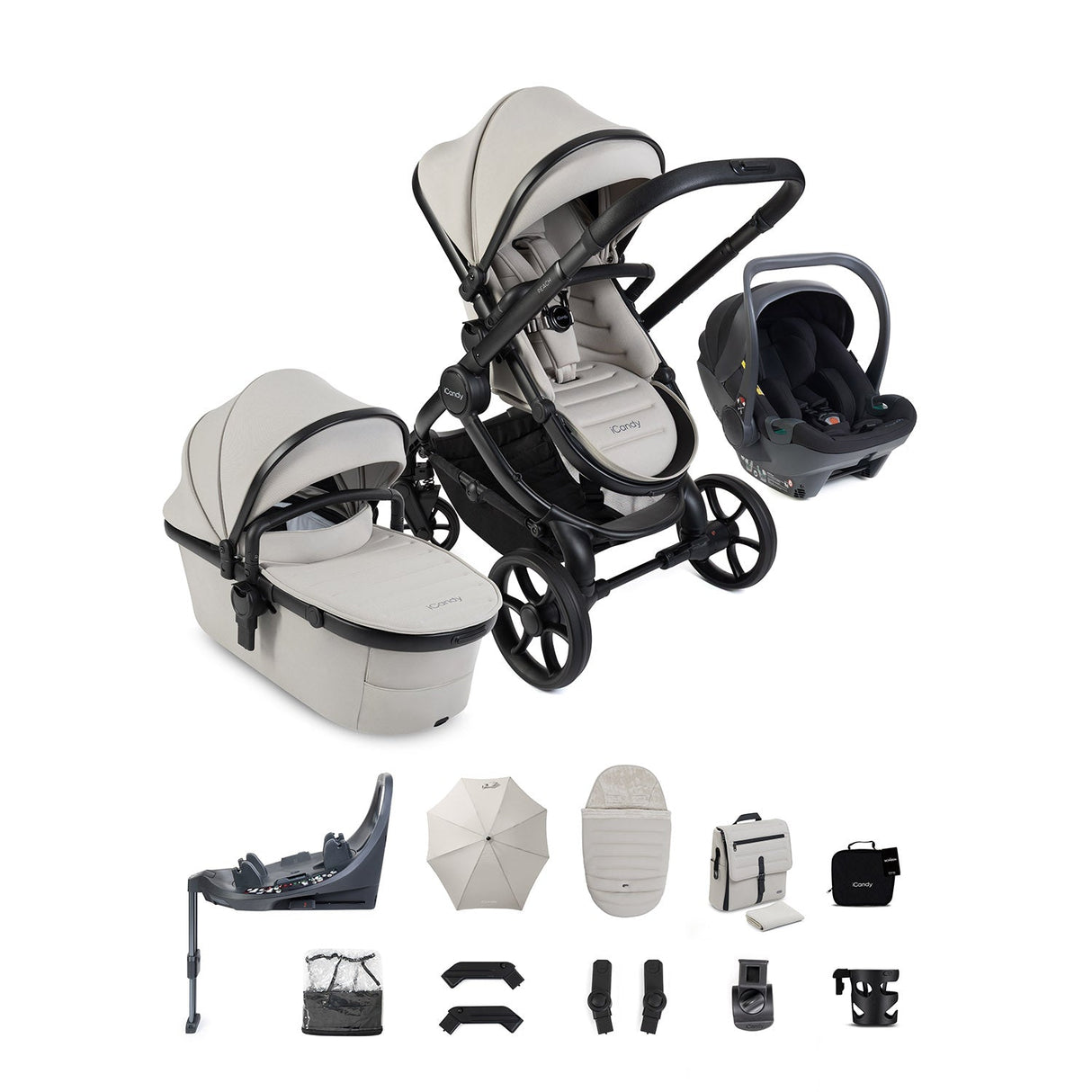 iCandy Peach 8 Cocoon 360 Car Seat & Base Bundle - Taupe