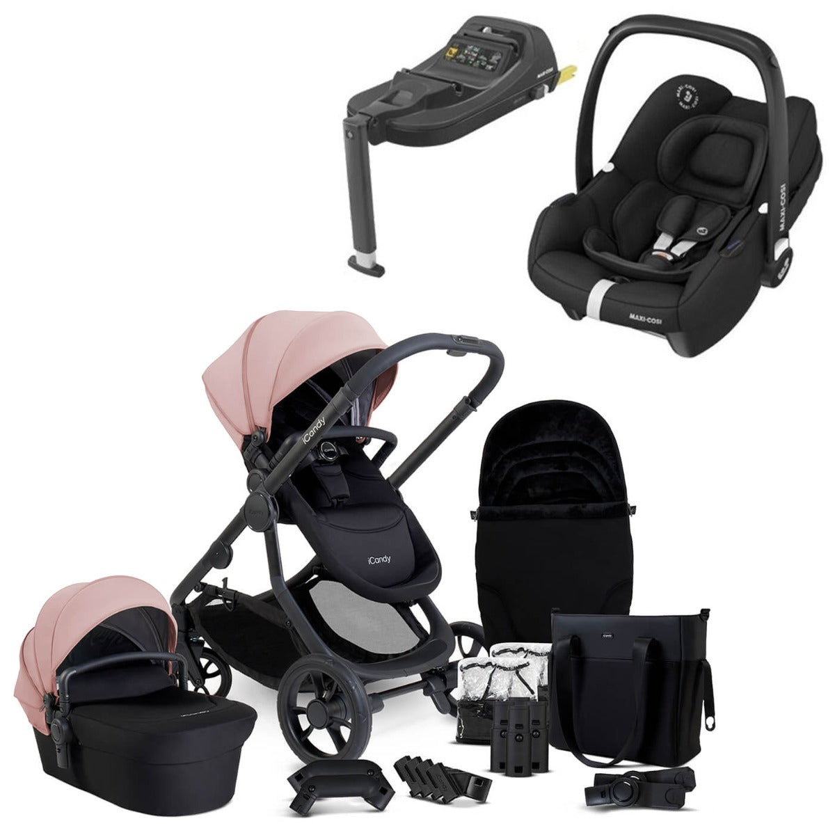 iCandy Orange 4 Travel System Bundle with Maxi-Cosi Cabriofix i-Size & Base - Rose 1