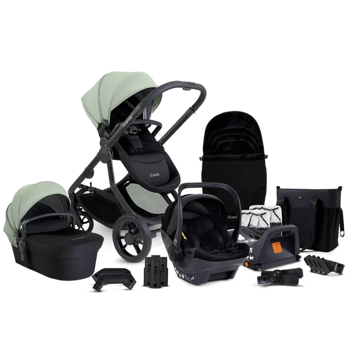 iCandy Orange 4 Travel System Bundle with Cocoon & Base - Pistachio 1