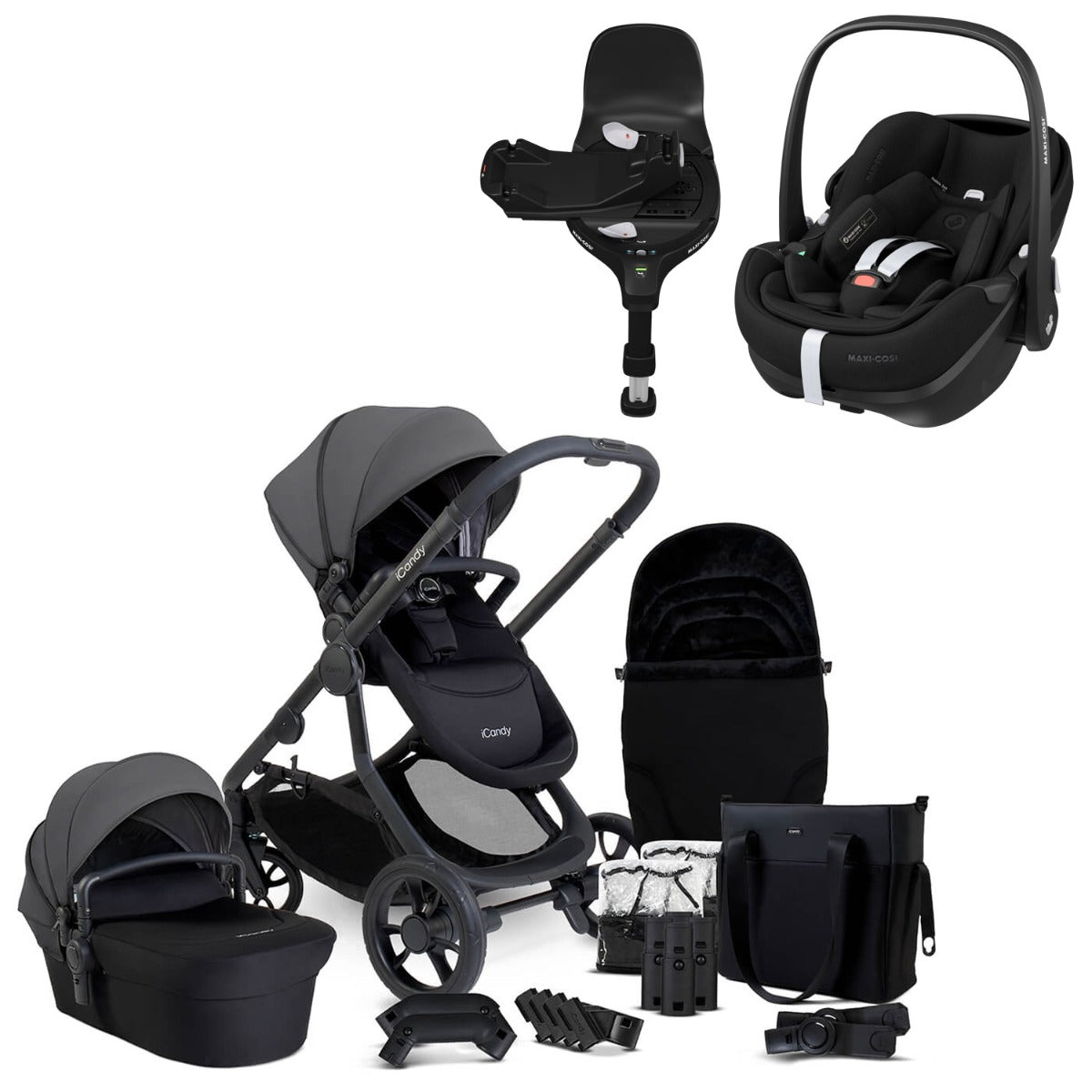 iCandy Orange 4 Travel System Bundle with Maxi-Cosi Pebble 360 Pro2 & Rotating Base - Fossil 1