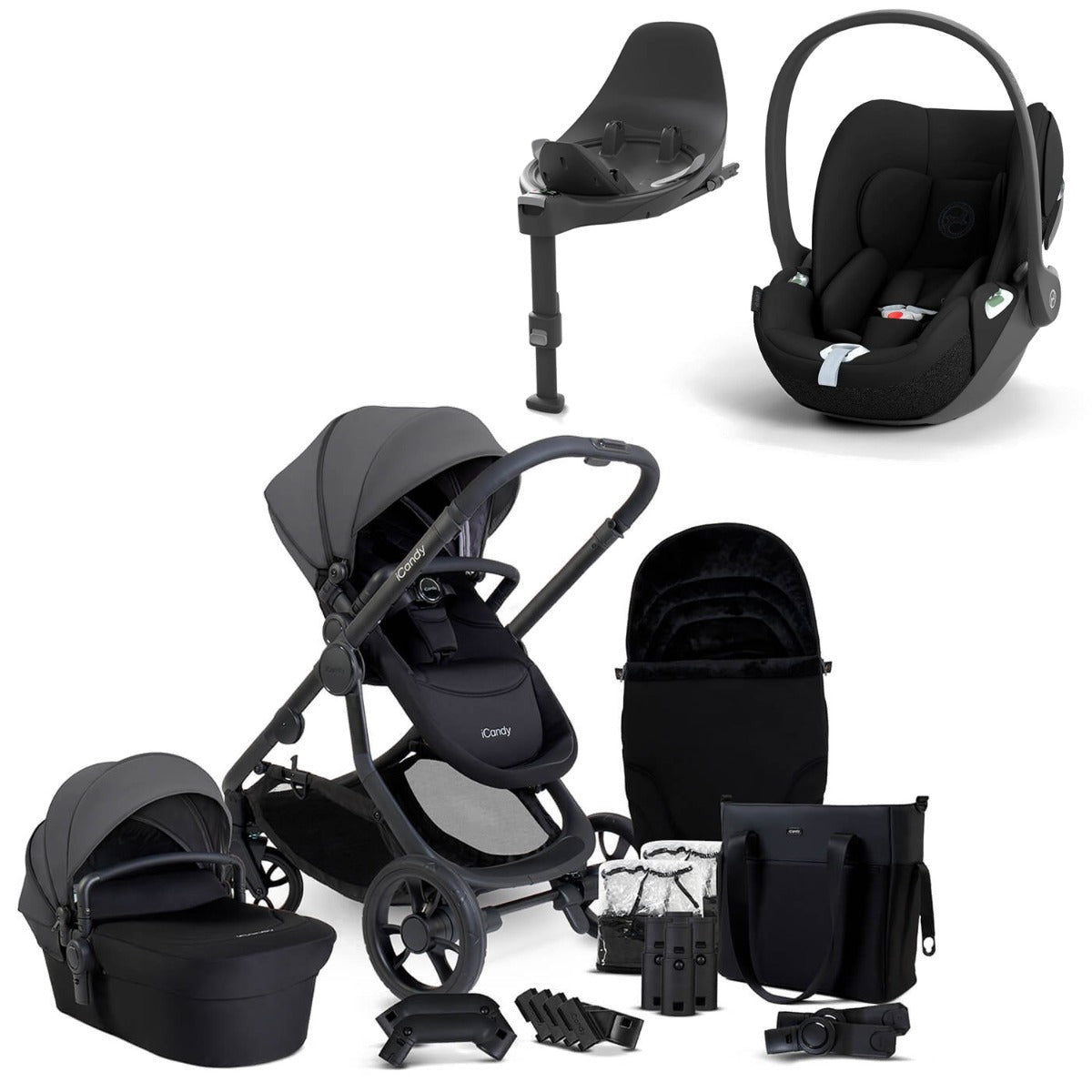 iCandy Orange 4 Travel System Bundle with Cybex Cloud T & Rotating Base - Fossil 1