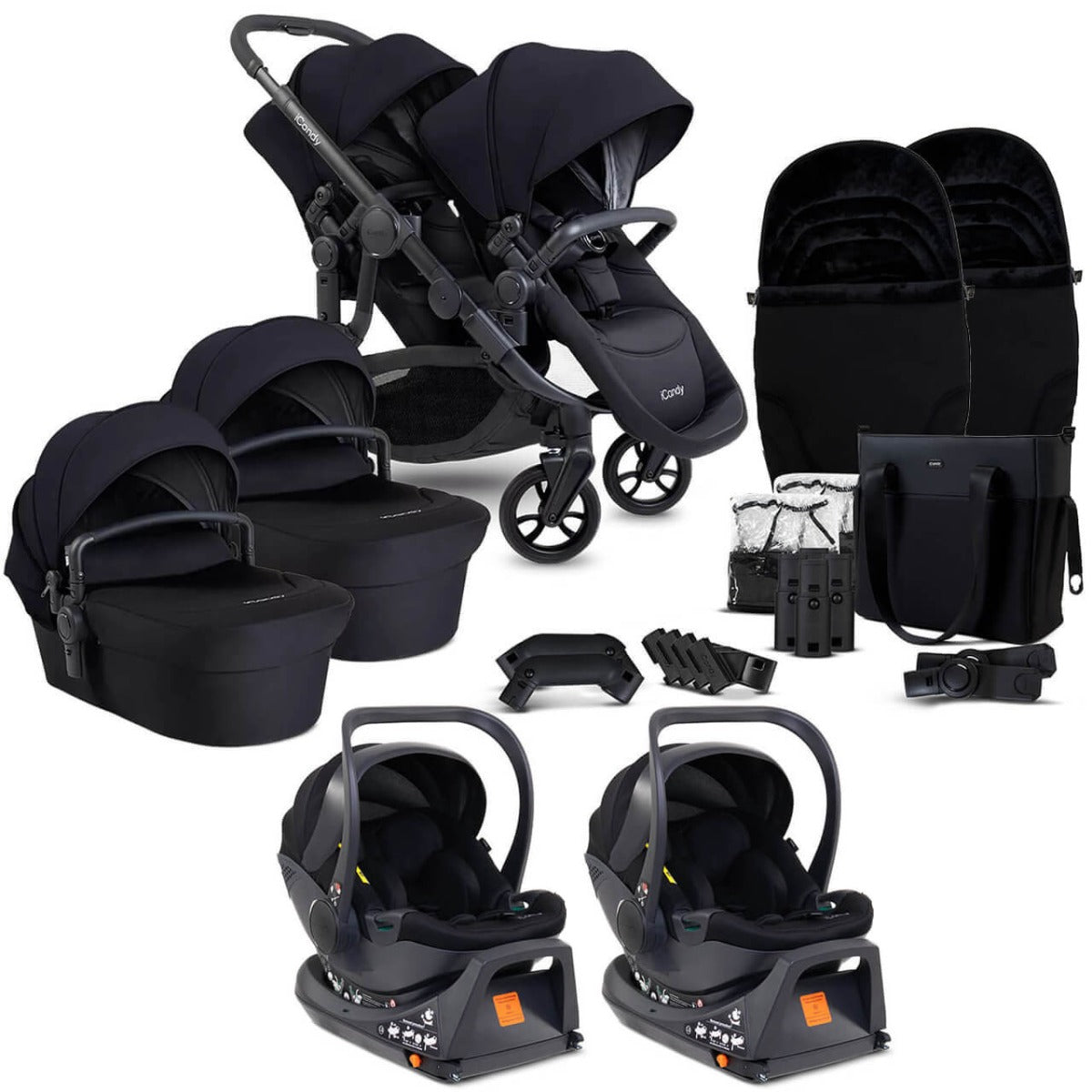 iCandy Orange 4 Twin Cocoon i-Size Complete Travel System Bundle - Black Edition 1