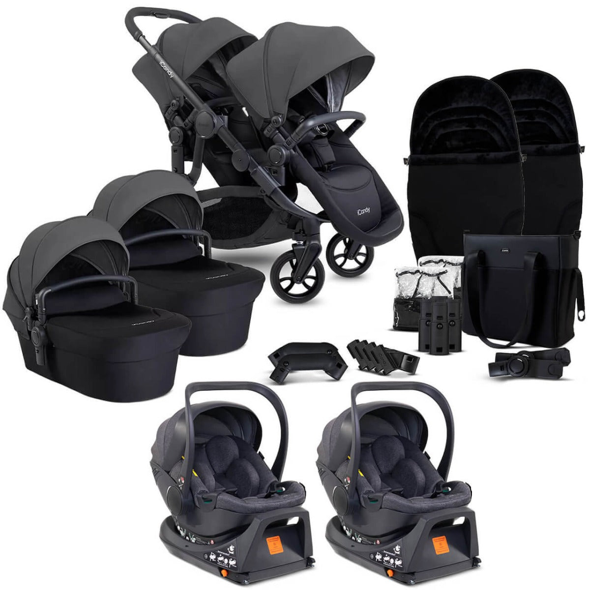 iCandy Orange 4 Twin Cocoon i-Size Complete Travel System Bundle - Fossil 1