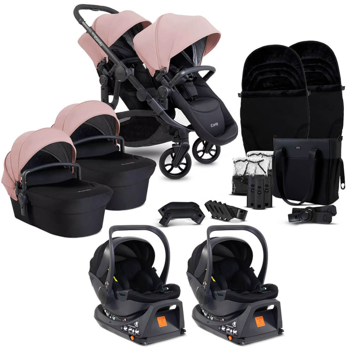 iCandy Orange 4 Twin Cocoon i-Size Complete Travel System Bundle - Rose 1