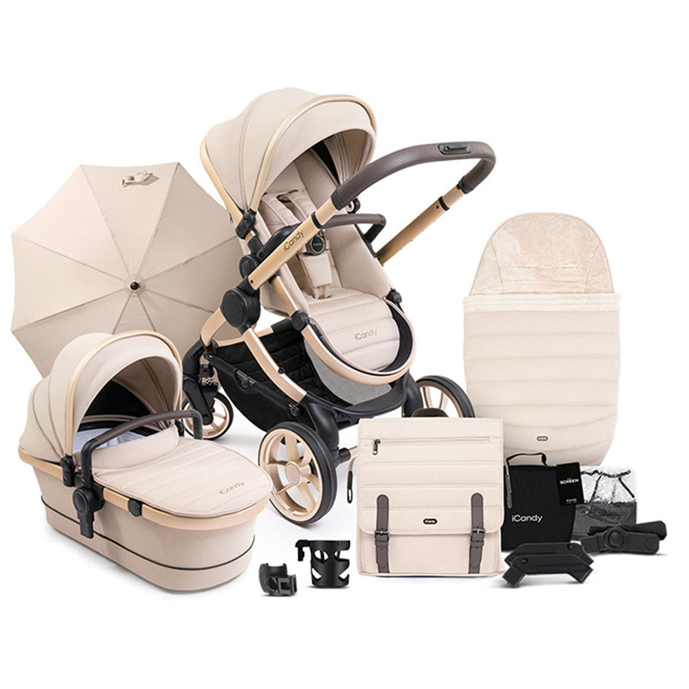 iCandy Peach 7 Travel System Bundle with Maxi-Cosi Pebble 360 iSize Car Seat & Base - Biscotti 9