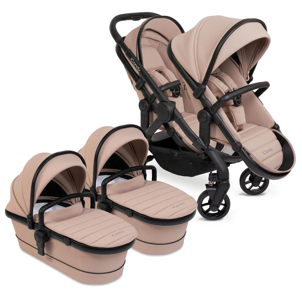 iCandy Peach 7 Twin Pushchair Travel System Bundle with Maxi-Cosi Cabriofix iSize Car Seat & Base - Cookie 4