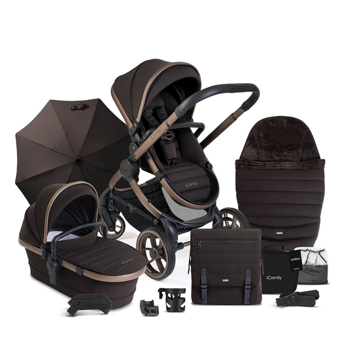 iCandy Peach 7 Travel System Bundle with Cocoon i-Size Car Seat & Base - Pecan 14