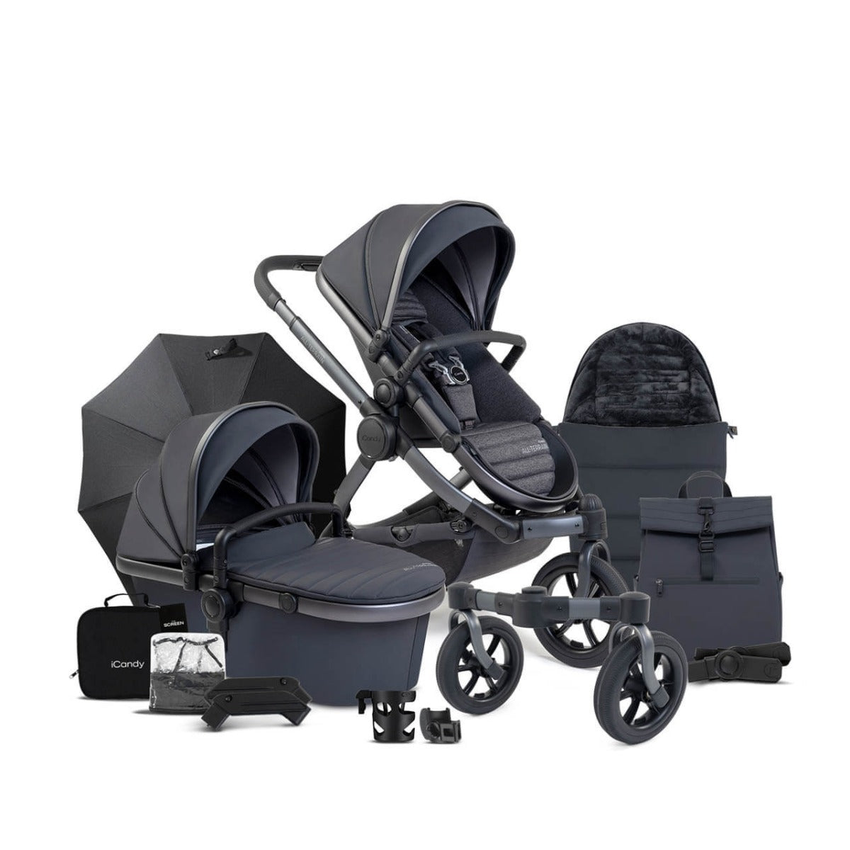 iCandy Peach 7 All-Terrain Complete Travel System with Cybex Cloud T & Base - Nimbus/Storm 3