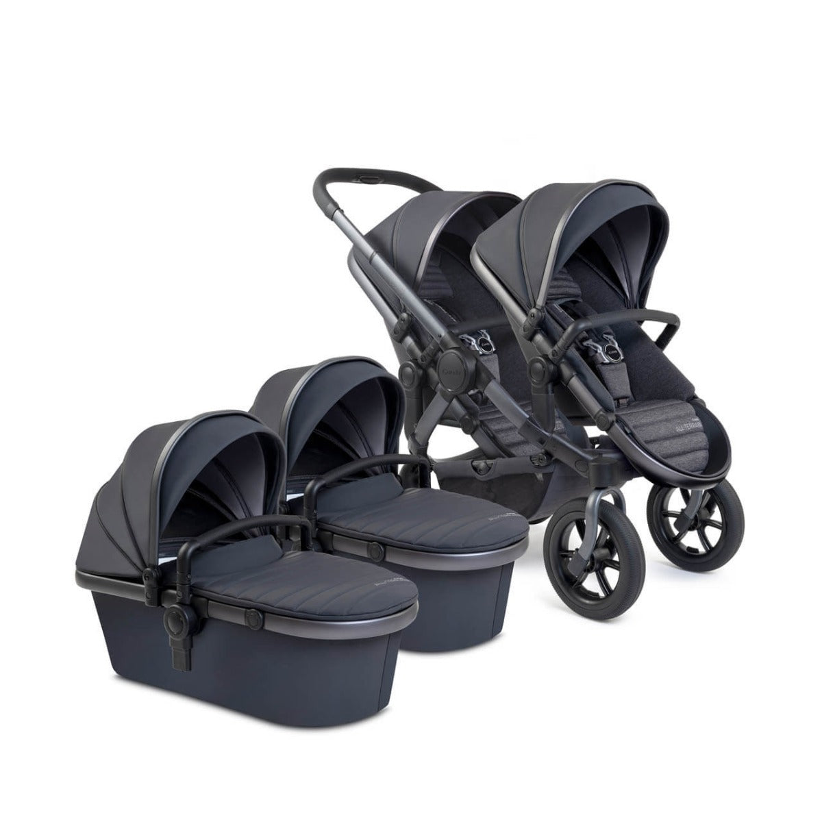 iCandy Peach 7 All-Terrain Twin Complete Pushchair & Accessories Bundle - Nimbus/Storm 2