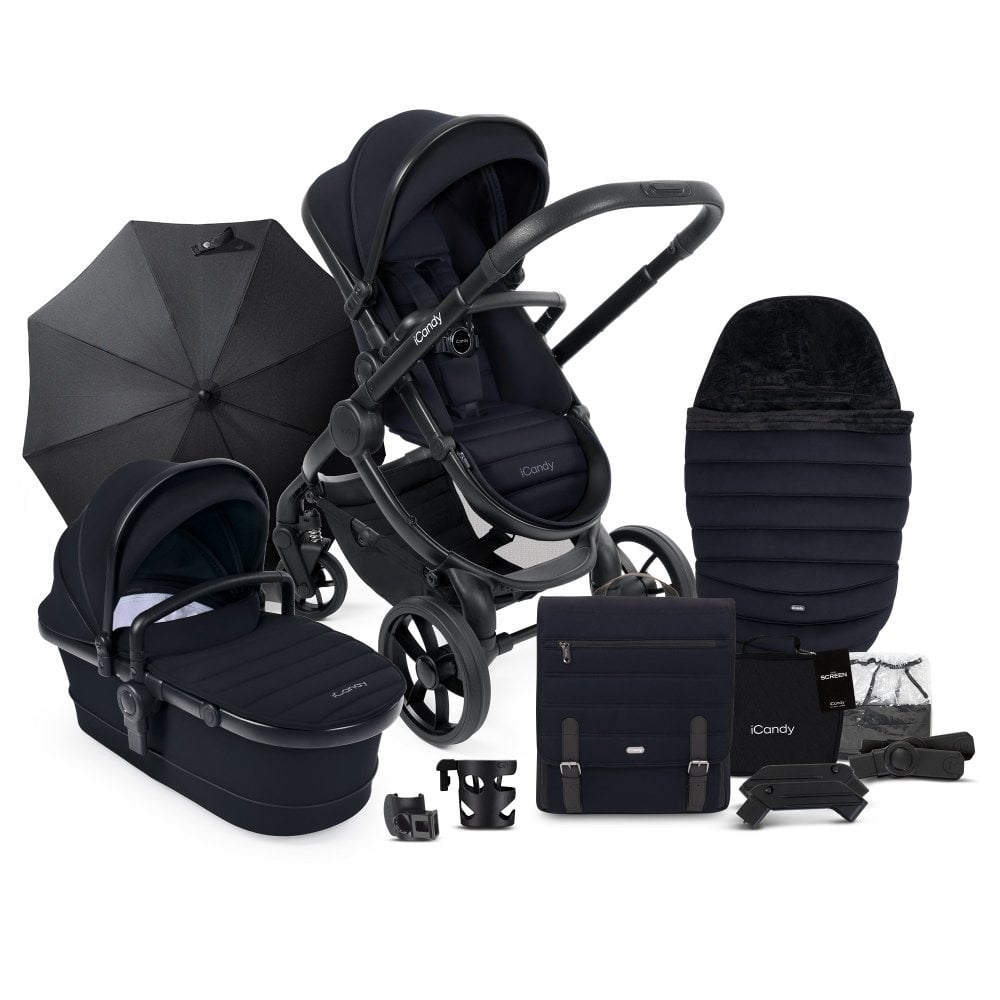 iCandy Peach 7 Travel System Bundle with Maxi-Cosi Cabriofix iSize Car Seat & Base - Black Edition 2