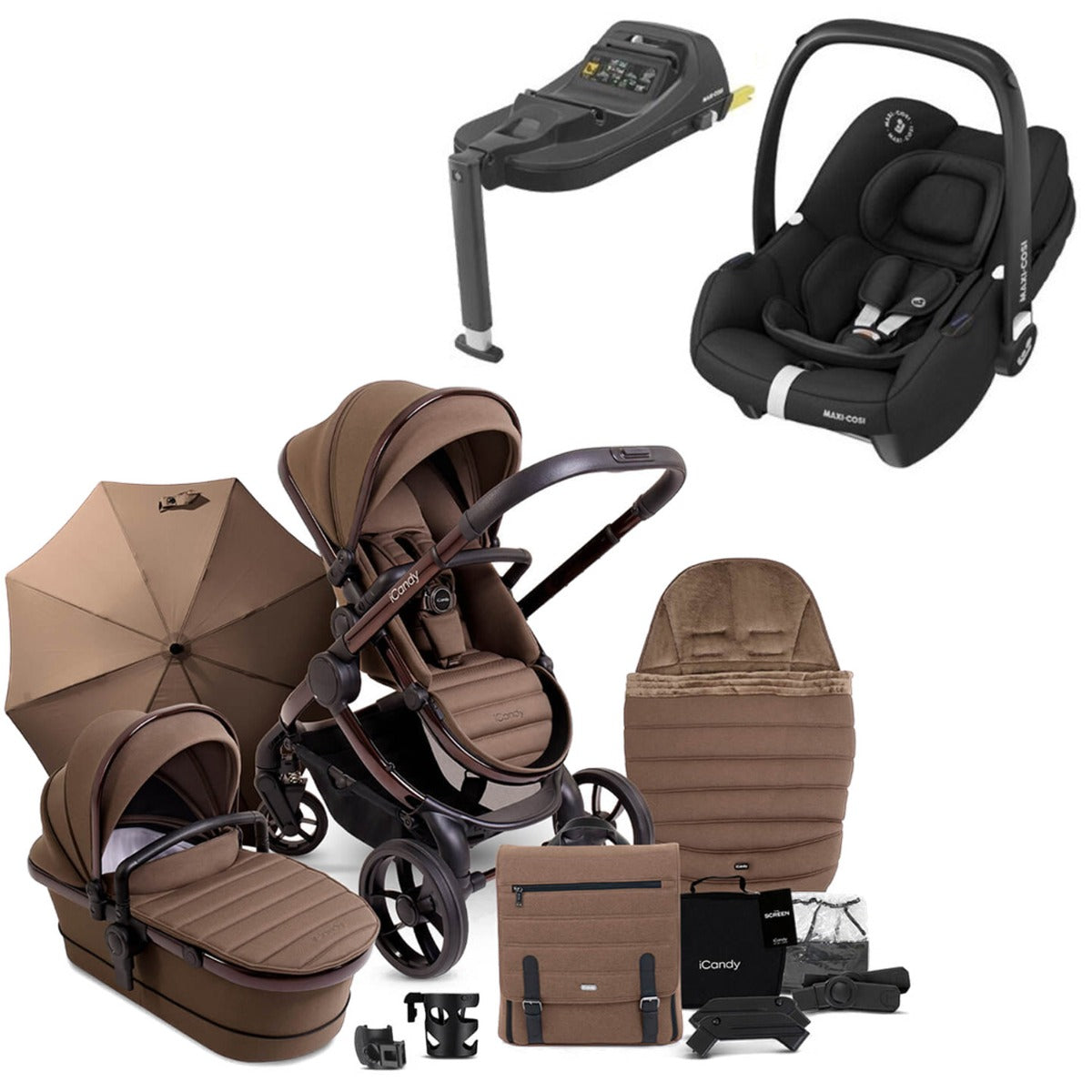 iCandy Peach 7 Travel System Bundle with Maxi-Cosi Cabriofix iSize Car Seat & Base - Coco 1