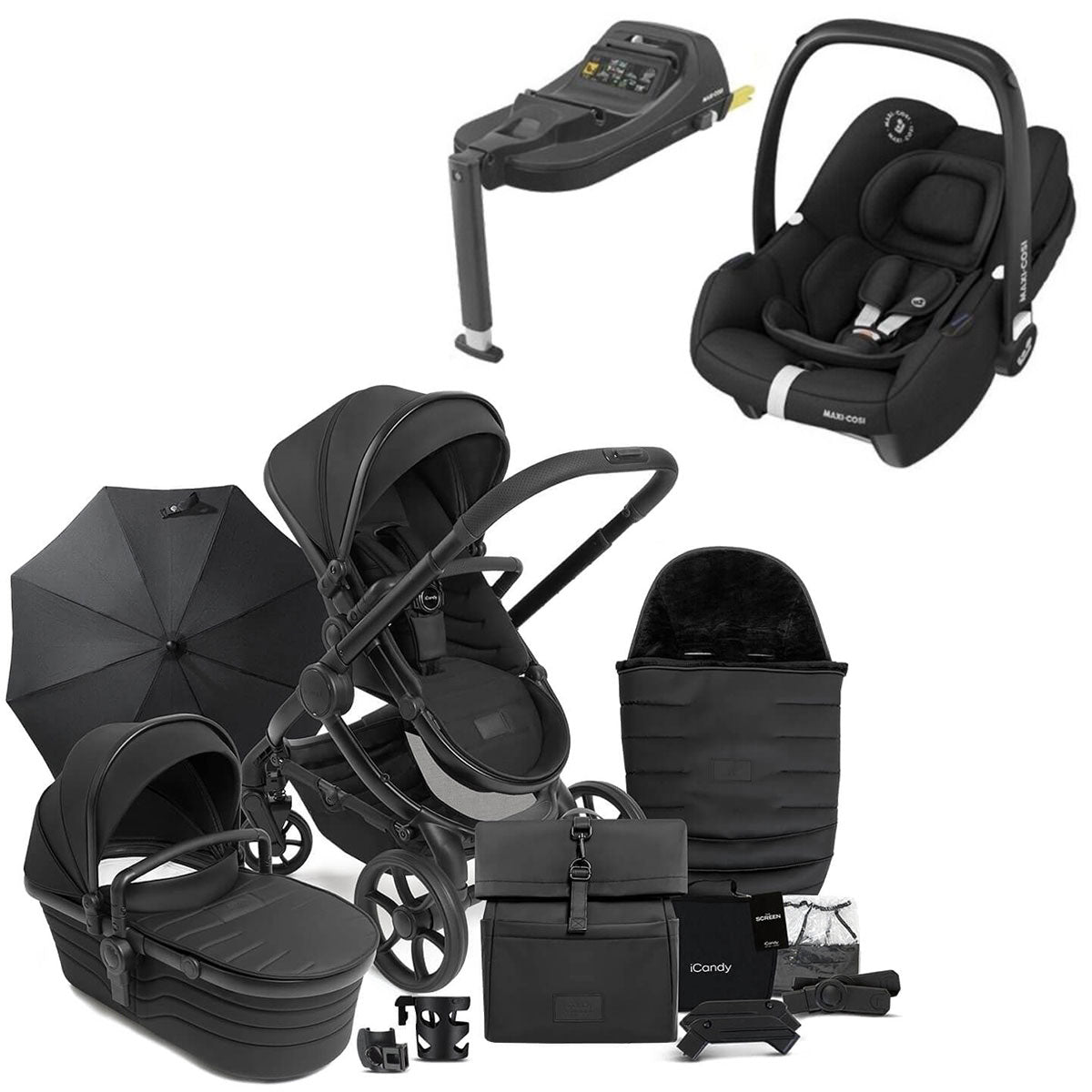 iCandy Peach 7 STUDIO Travel System Bundle with Maxi-Cosi Cabriofix iSize Car Seat & Base - Zenith 1
