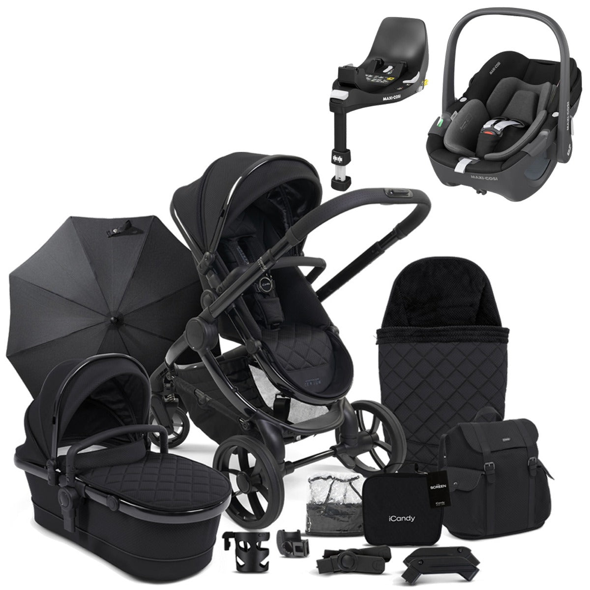 iCandy Peach 7 Travel System Bundle with Maxi-Cosi Pebble 360 iSize Car Seat & Base 6
