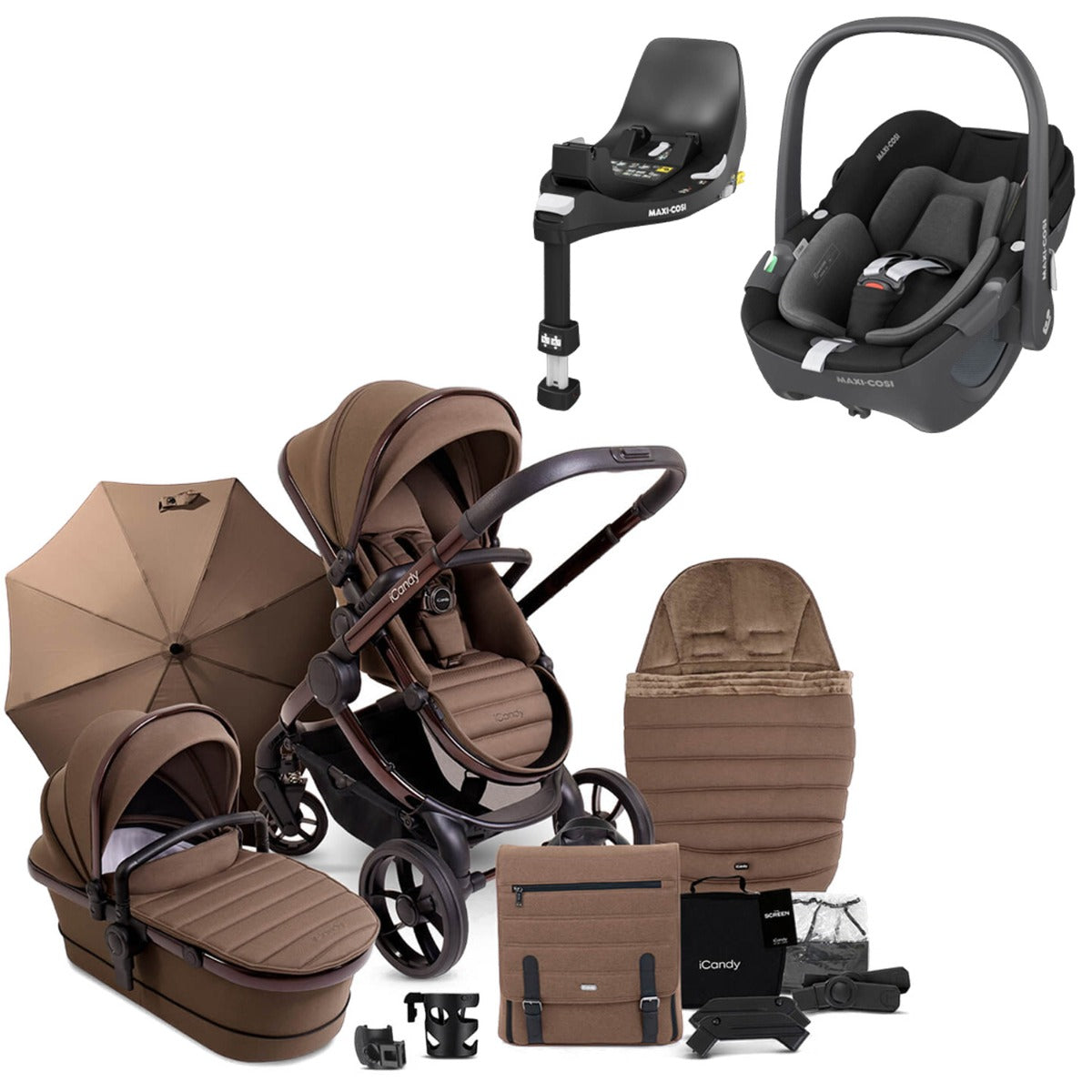 iCandy Peach 7 Travel System Bundle with Maxi-Cosi Pebble 360 iSize Car Seat & Base - Coco 1