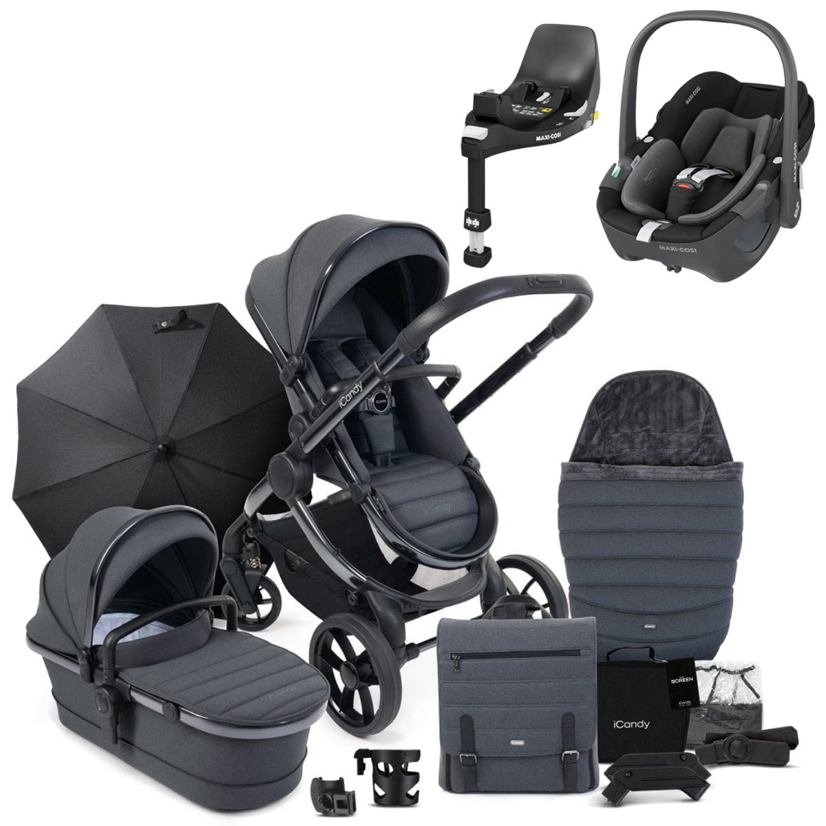 iCandy Peach 7 Travel System Bundle with Maxi-Cosi Pebble 360 iSize Car Seat & Base 1