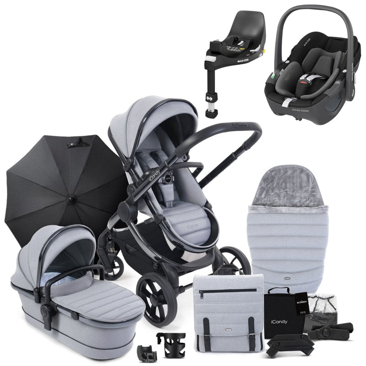 iCandy Peach 7 Travel System Bundle with Maxi-Cosi Pebble 360 iSize Car Seat & Base 3
