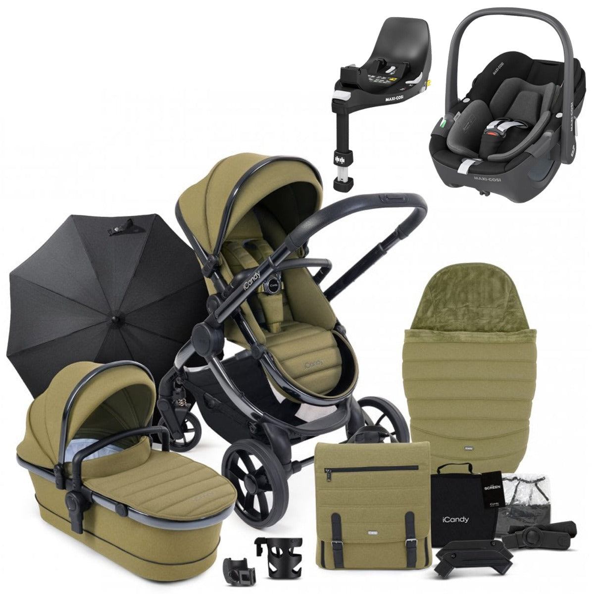 iCandy Peach 7 Travel System Bundle with Maxi-Cosi Pebble 360 iSize Car Seat & Base 4