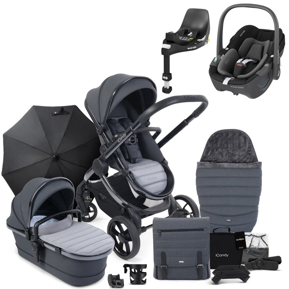iCandy Peach 7 Travel System Bundle with Maxi-Cosi Pebble 360 iSize Car Seat & Base 5