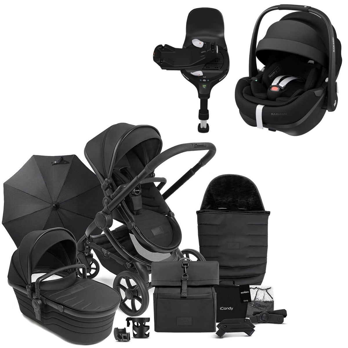 iCandy Peach 7 STUDIO Travel System Bundle with Maxi-Cosi Pebble 360 Pro2 Car Seat & Base - Zenith 1