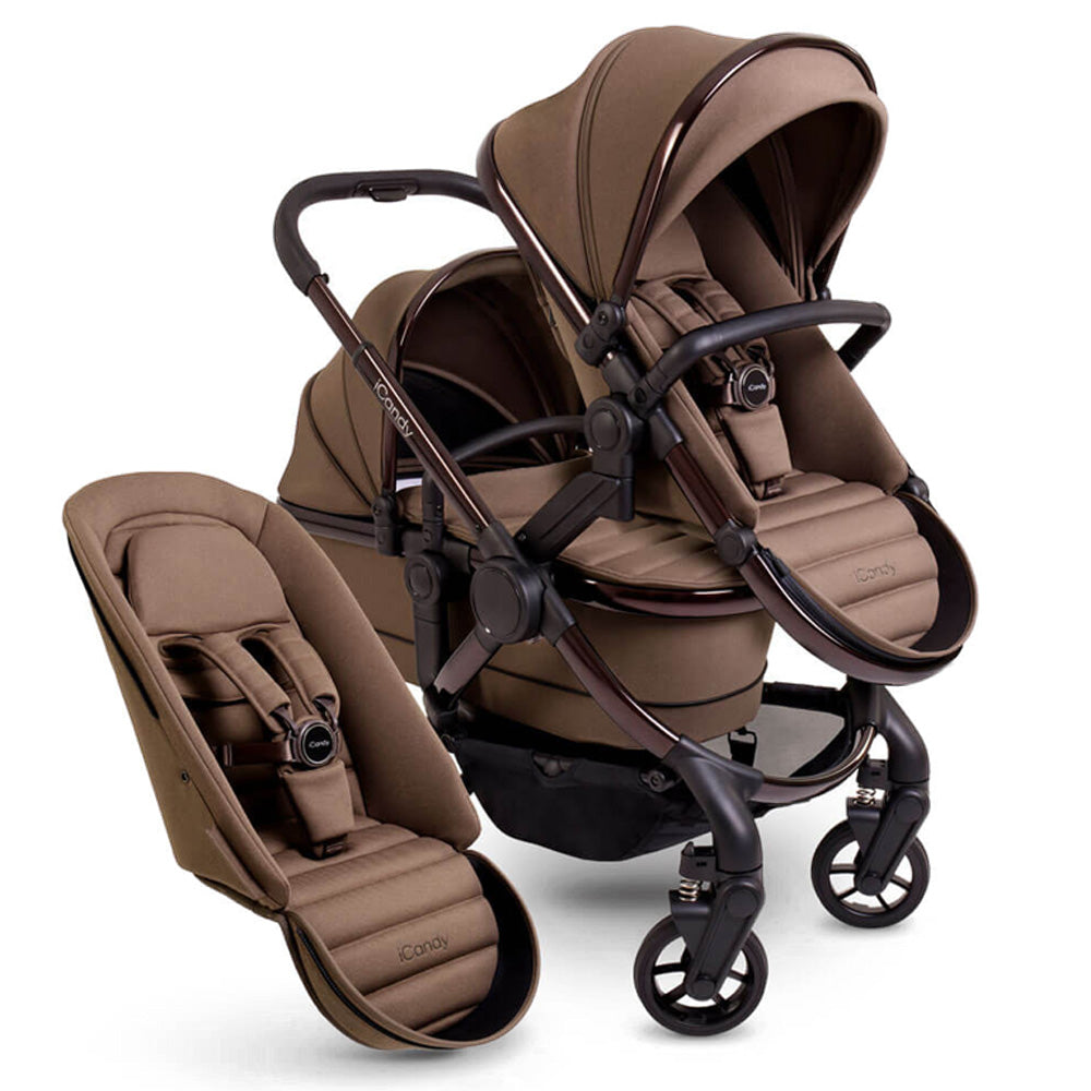 iCandy Peach 7 Double Pushchair Travel System Bundle with Maxi-Cosi Cabriofix i-Size Car Seat & Base - Coco 14
