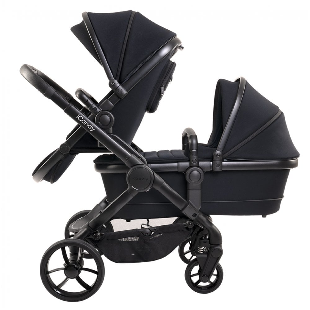 iCandy Peach 7 Double Travel System Bundle with Maxi-Cosi Pebble 360 iSize Car Seat & Base - Black Edition 5