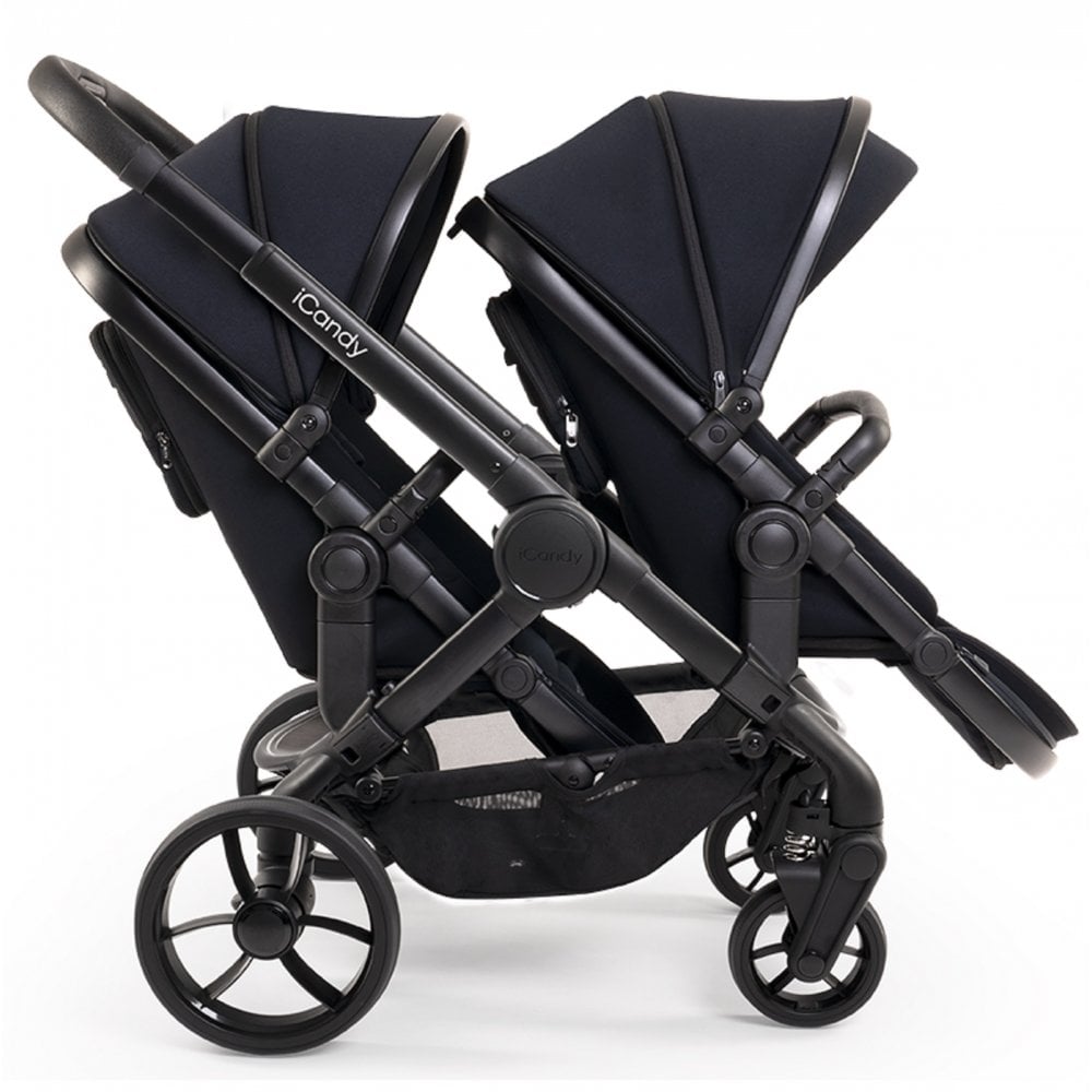 iCandy Peach 7 Double Travel System Bundle with Maxi-Cosi Pebble 360 iSize Car Seat & Base - Black Edition 8