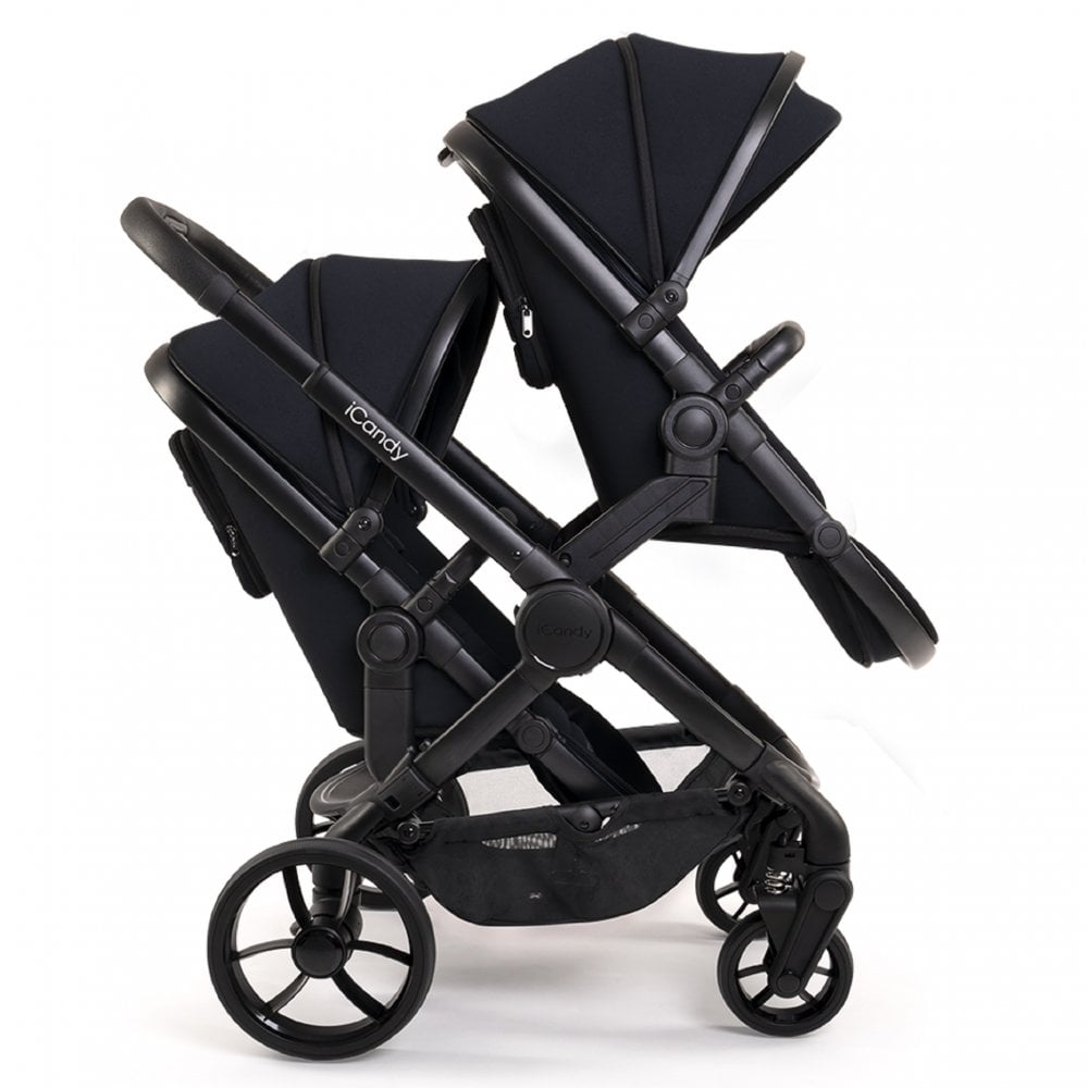 iCandy Peach 7 Twin Pushchair Travel System Bundle with Maxi-Cosi Pebble 360 iSize Car Seat & Base - Black Edition 5