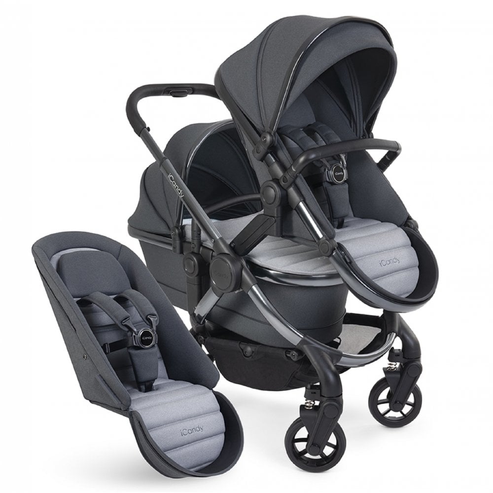 iCandy Peach 7 Double Travel System Bundle with Maxi-Cosi Pebble 360 Pro2 iSize Car Seat & Base - Truffle 8