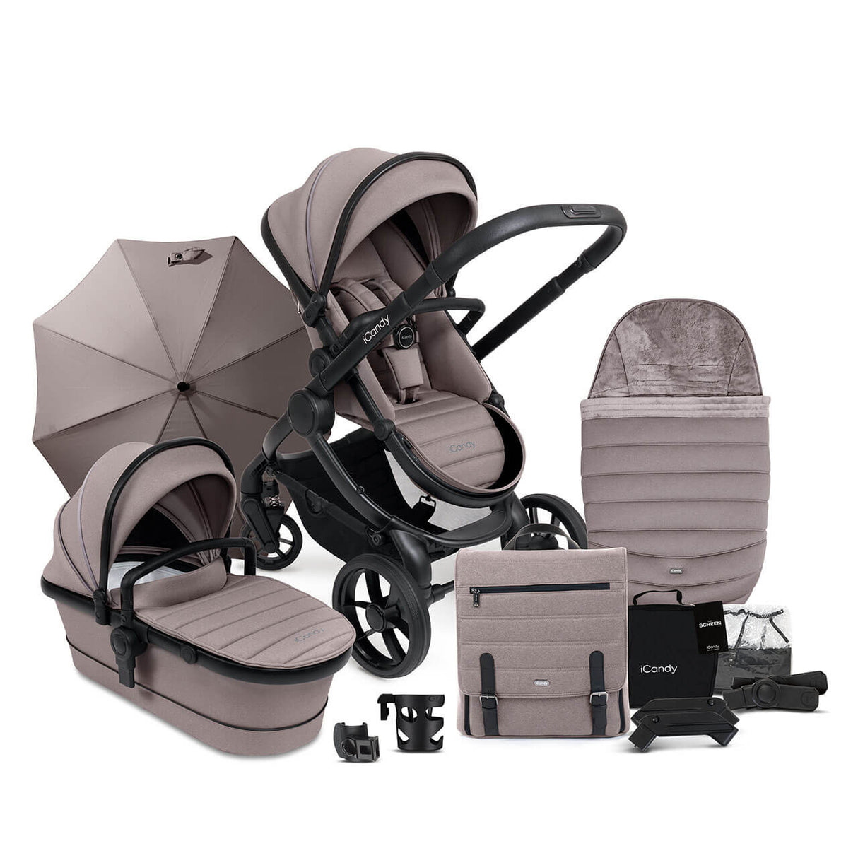 iCandy Peach 7 Complete Pushchair & Accessories Bundle - Porcini