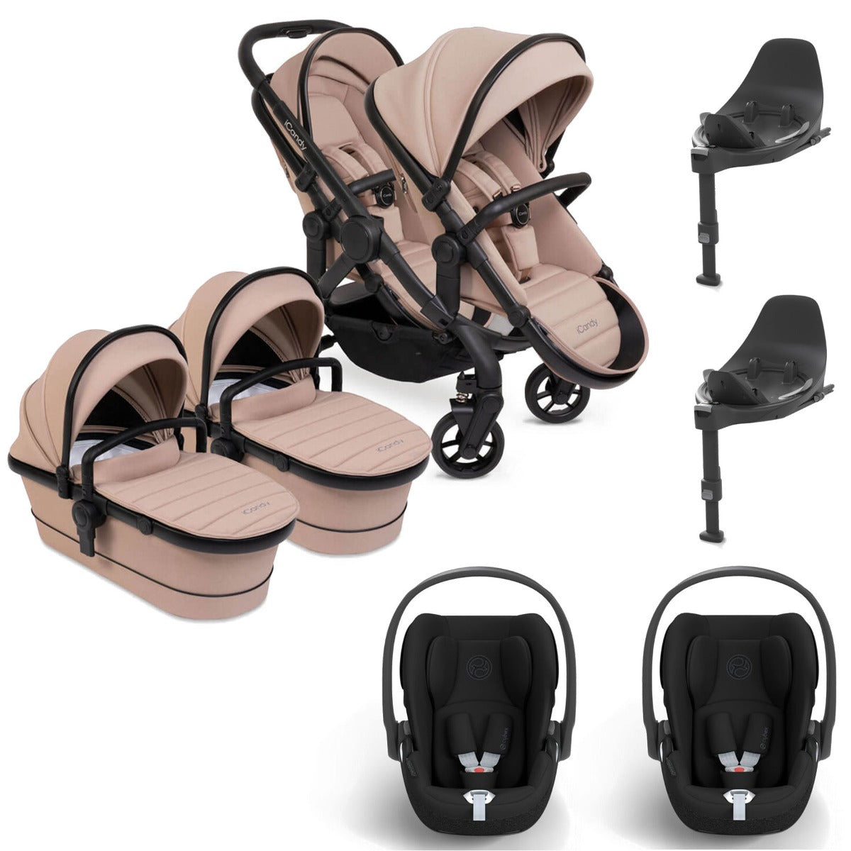 iCandy Peach 7 Twin Cybex Cloud T Travel System Bundle - Cookie 1