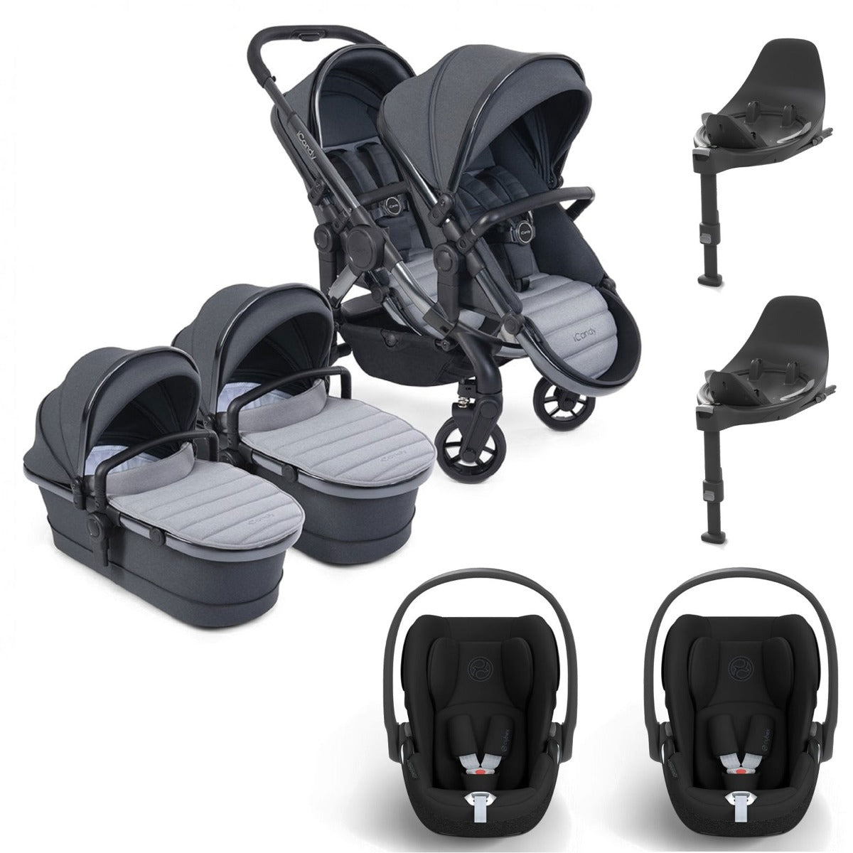 iCandy Peach 7 Twin Cybex Cloud T Travel System Bundle - Truffle 1