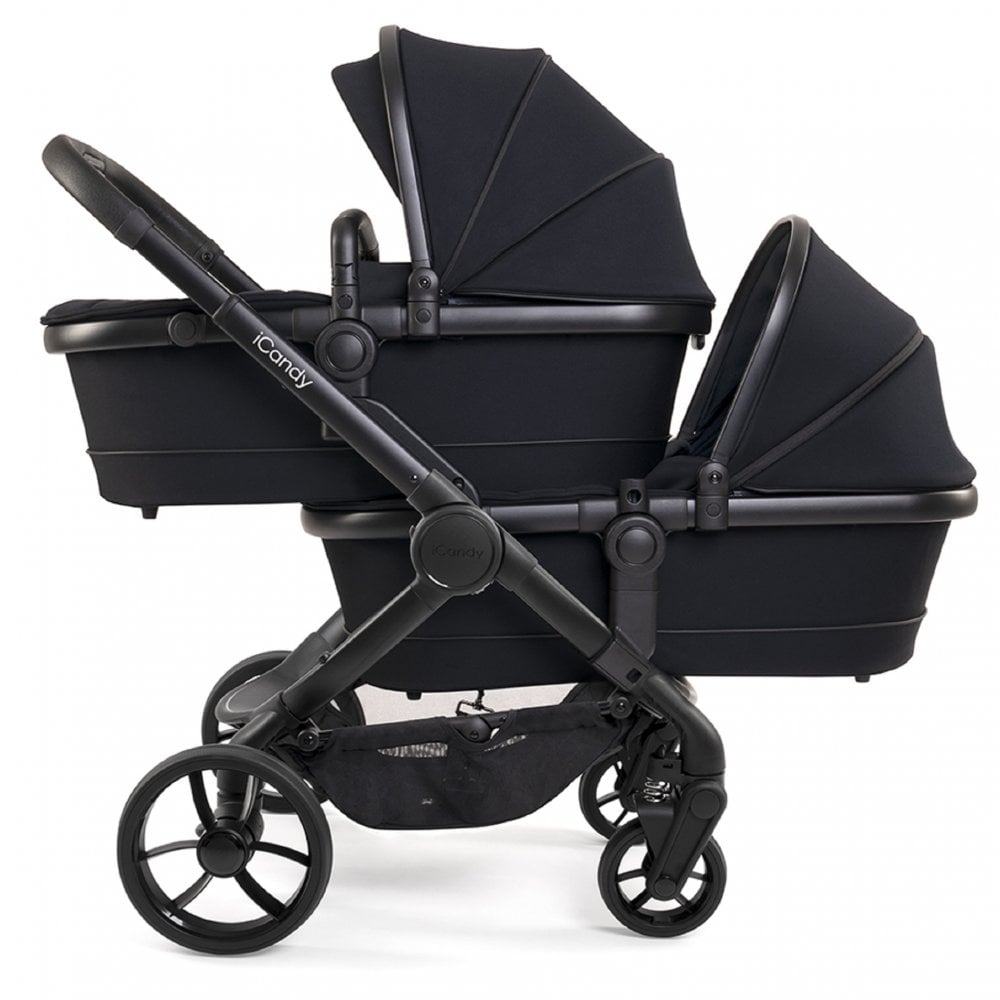 iCandy Peach 7 Twin Pushchair Travel System Bundle with Maxi-Cosi Cabriofix iSize Car Seat & Base - Black Edition 5