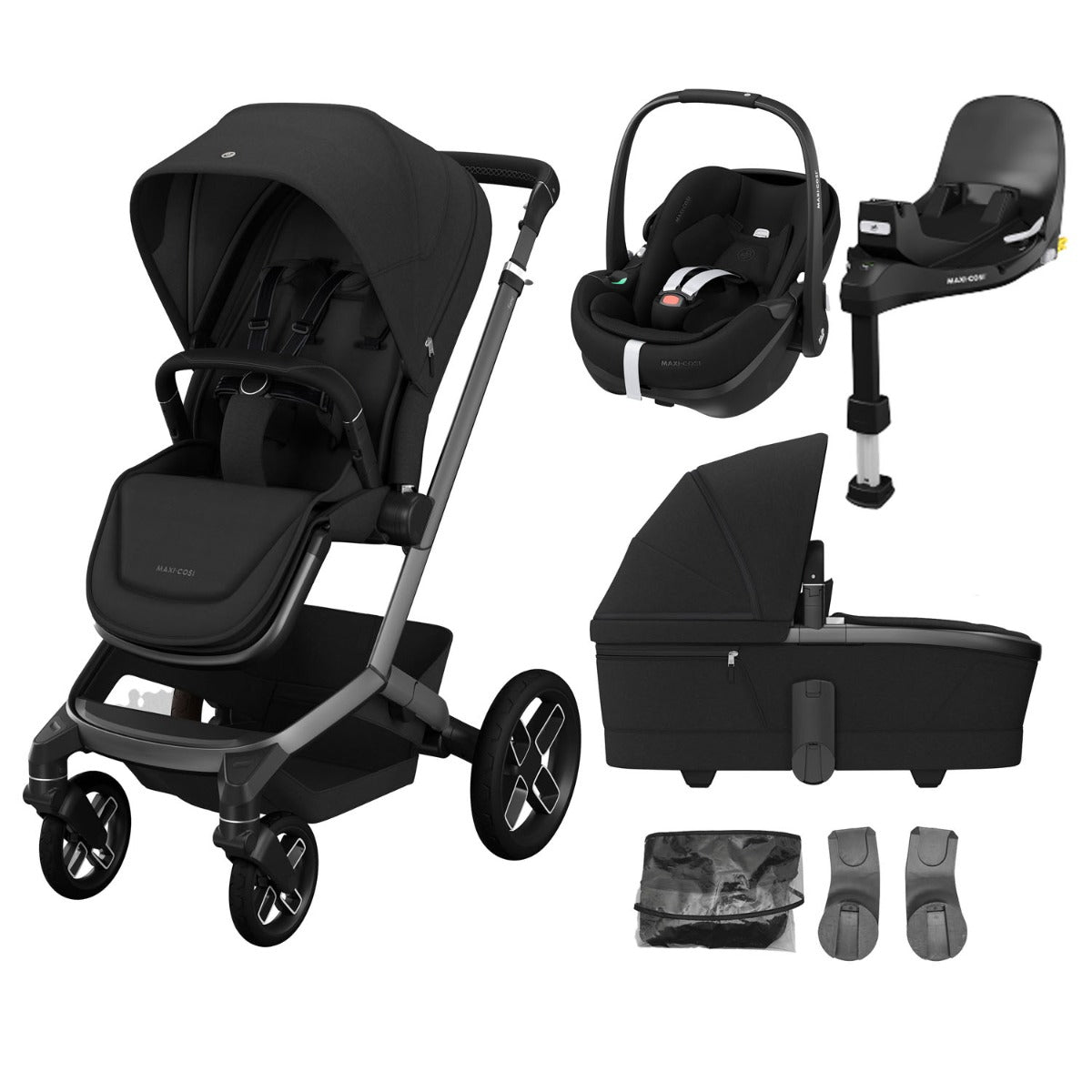Maxi-Cosi Fame Pebble 360 Pro 2 Travel System Bundle - Twillic Black 1