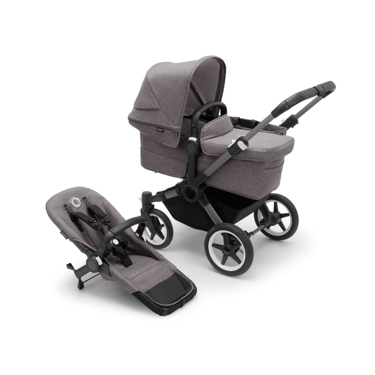 Bugaboo Donkey 5 Mono with Otter 360 Travel System - Graphite/Grey Melange 2