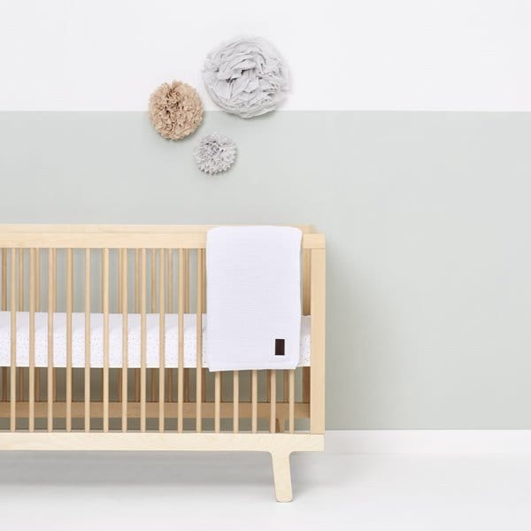 Little Green Sheep Organic Knitted Fleece Baby Blanket White