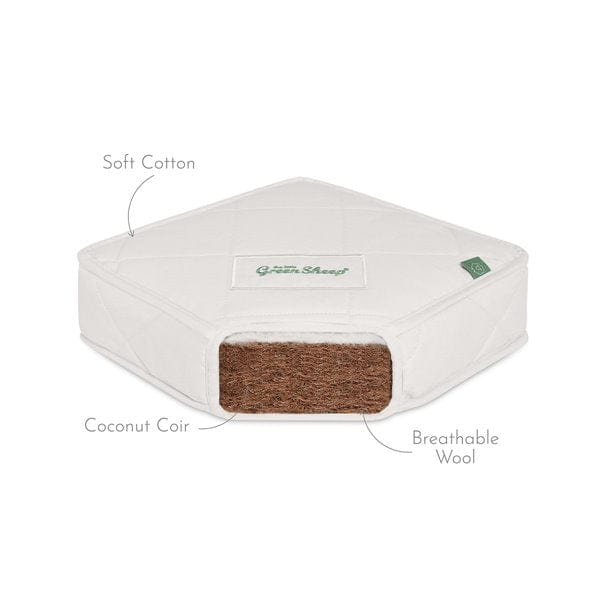 Little Green Sheep Natural Mattress Extension Piece to fit SnuzKot 68x41cm